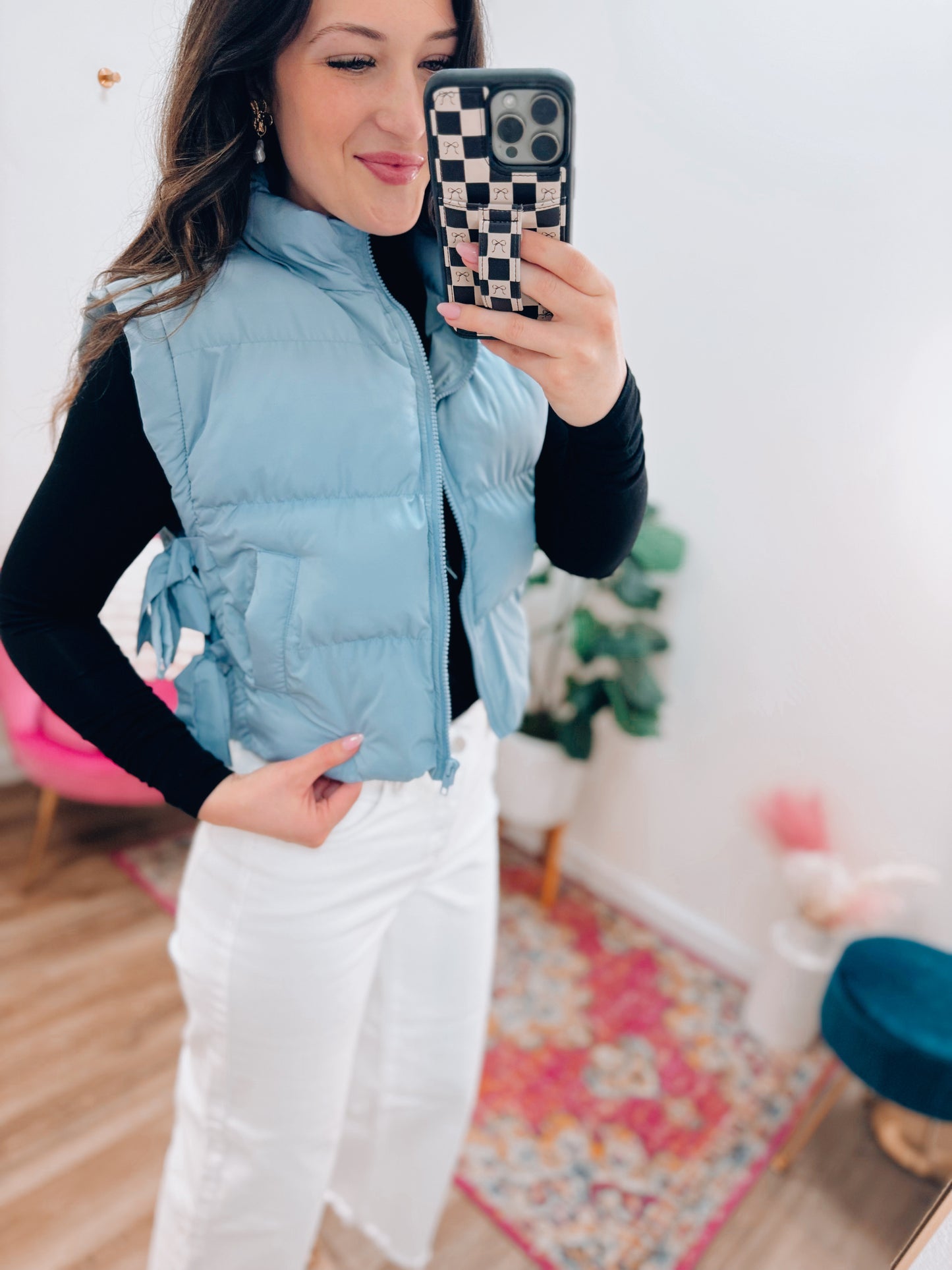 Bow Chic Puffer - Blue