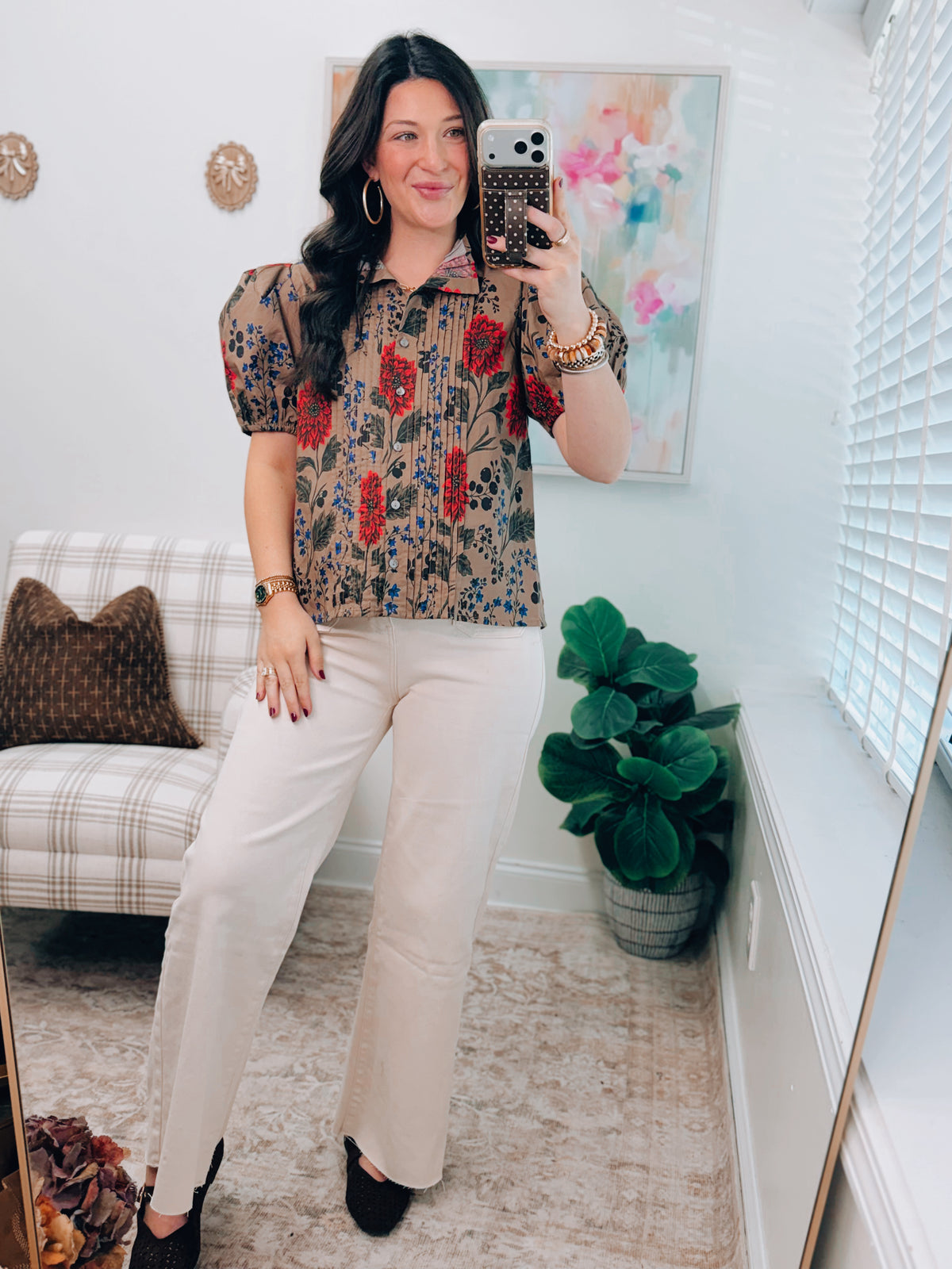 Oliver Pleated Floral Top
