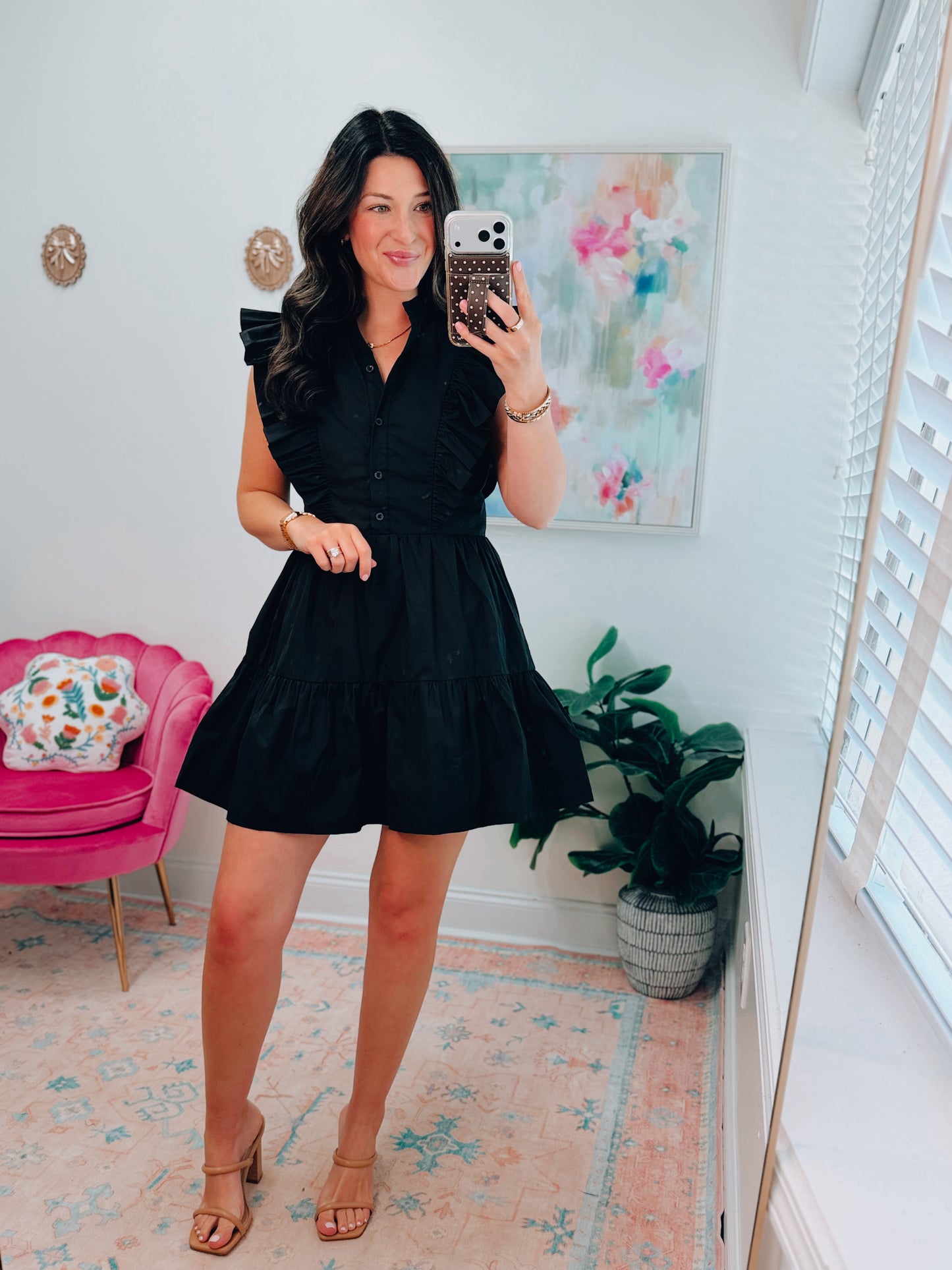 Black Ruffle Mini Dress