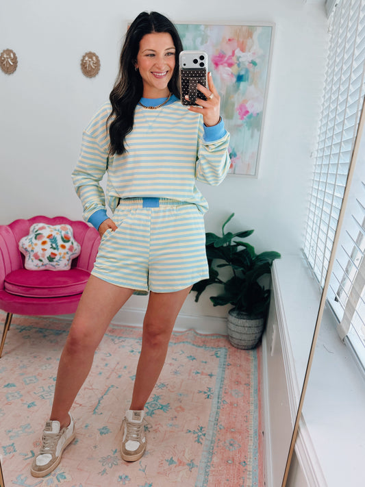 Vivi Striped Mock Shorts Set