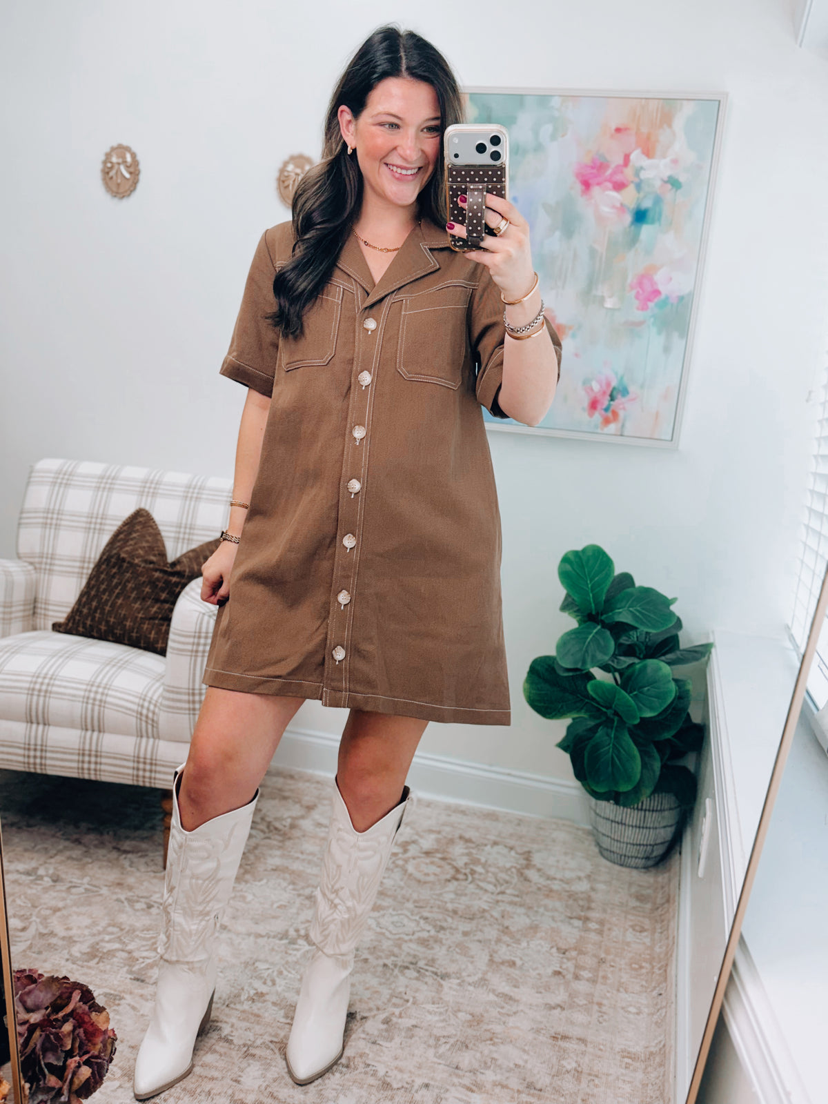 Bennet Button Denim Mini Dress