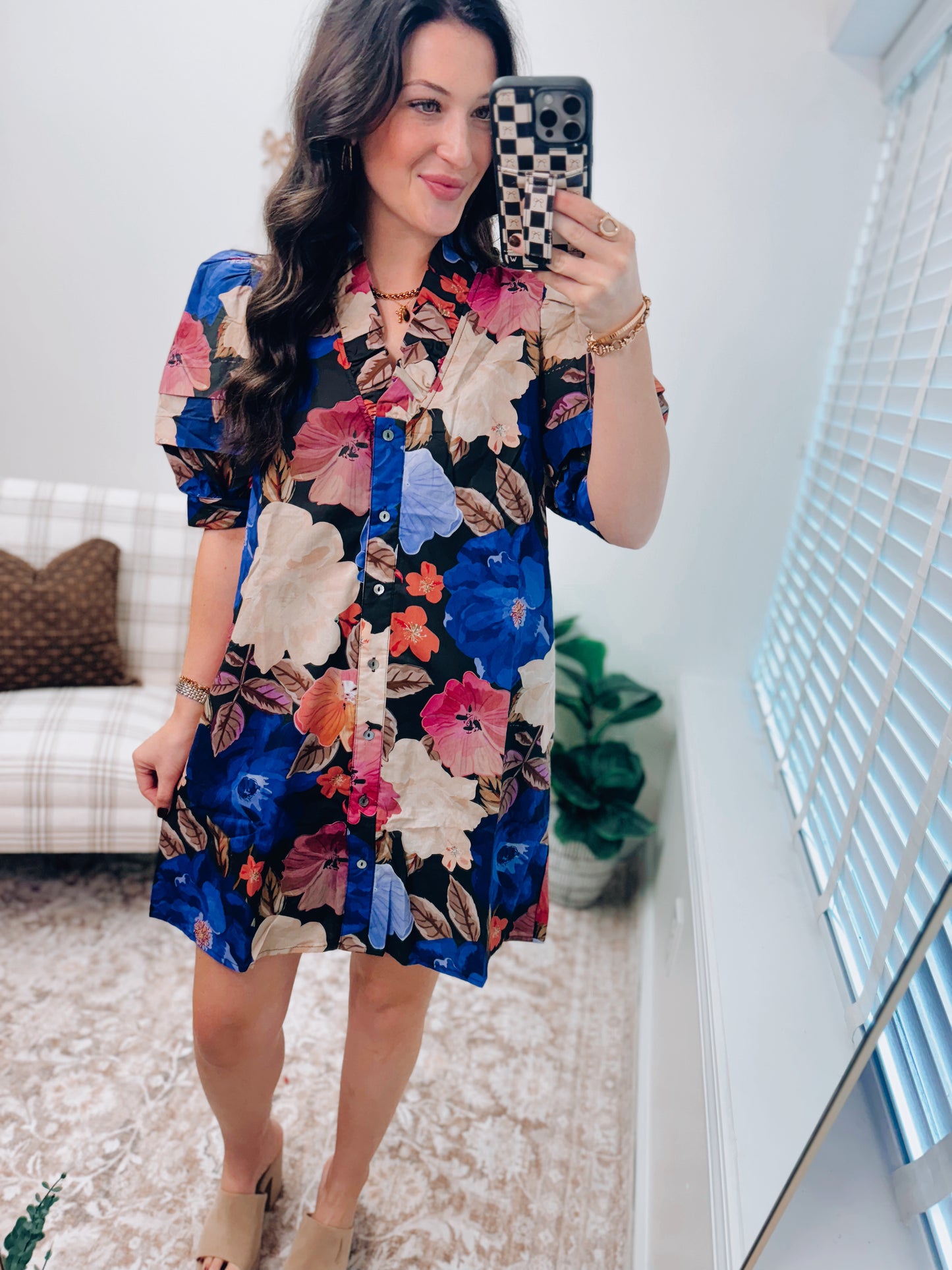 Blair Black Floral Mini Dress