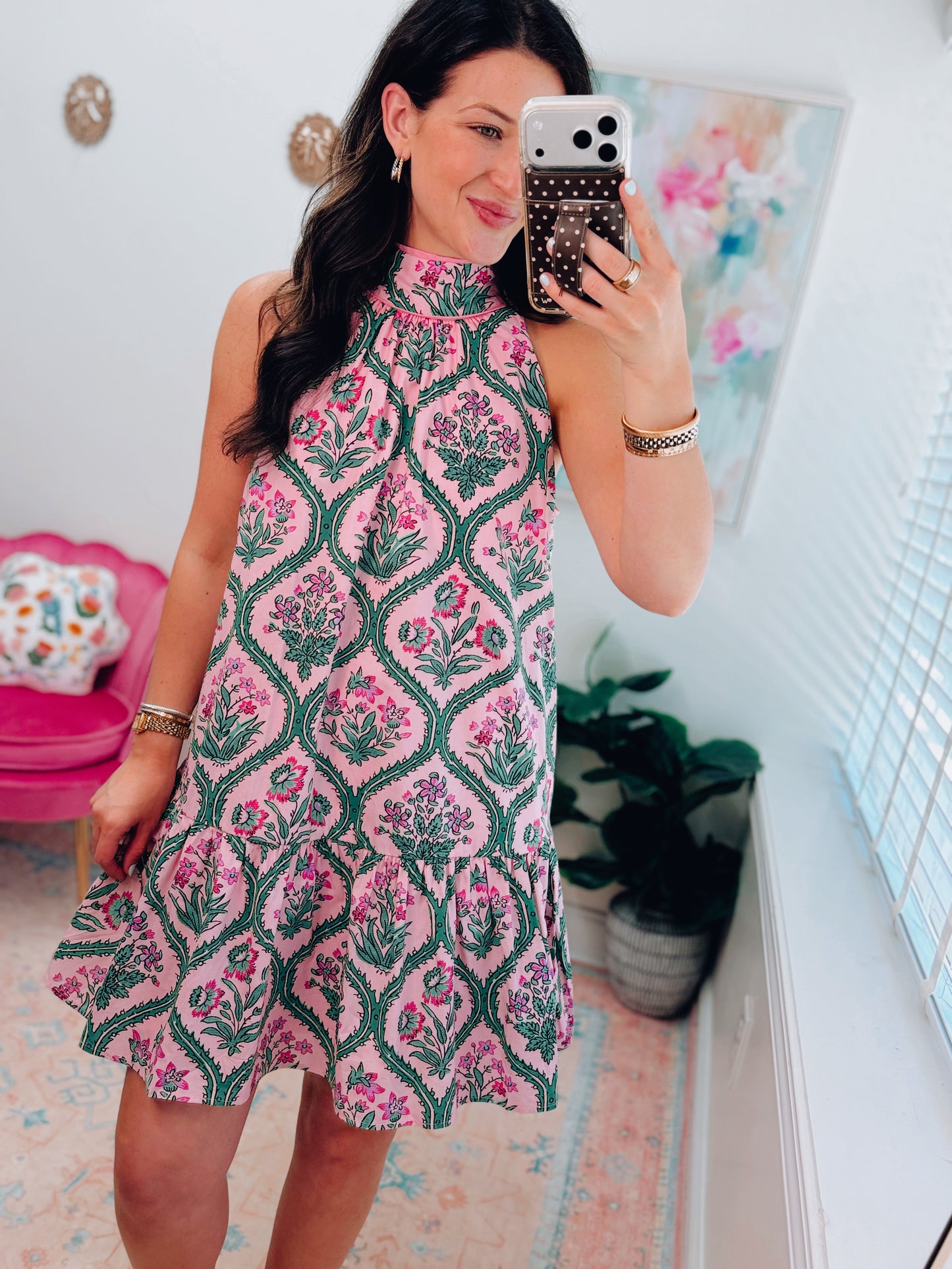 Holland Mock Neck Mini Dress