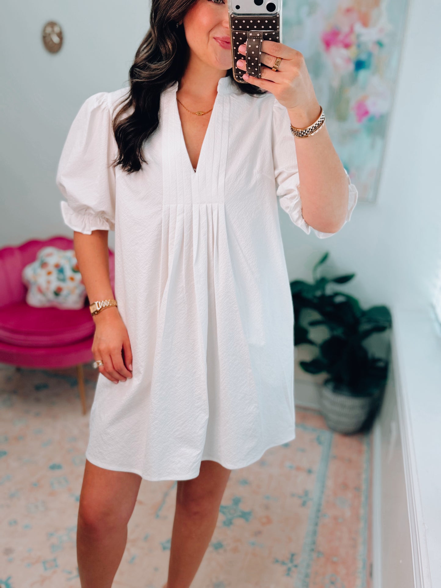 Ivory Textured Mini Dress