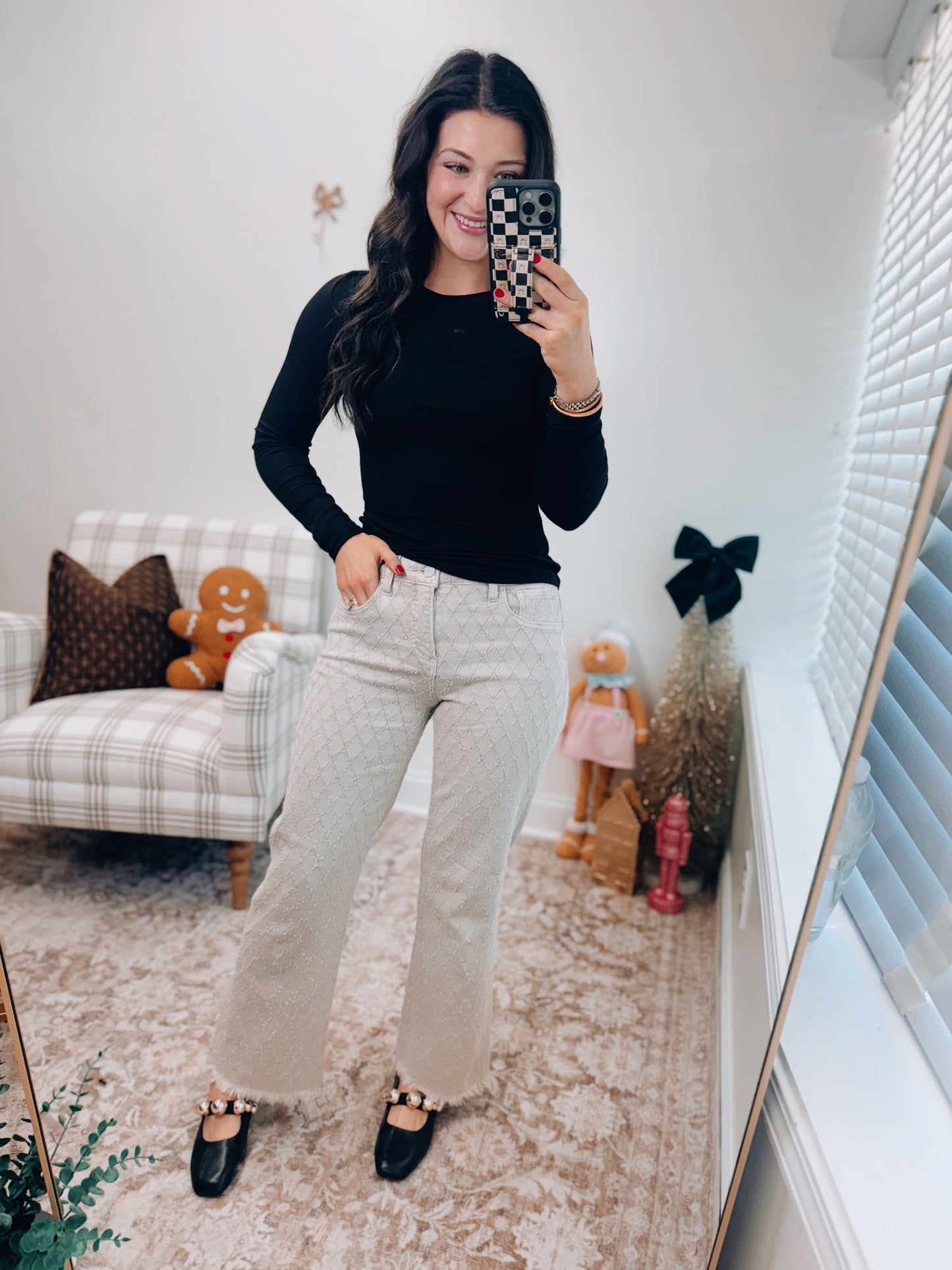 Winter Birch Risen Tummy Control Textured Denim