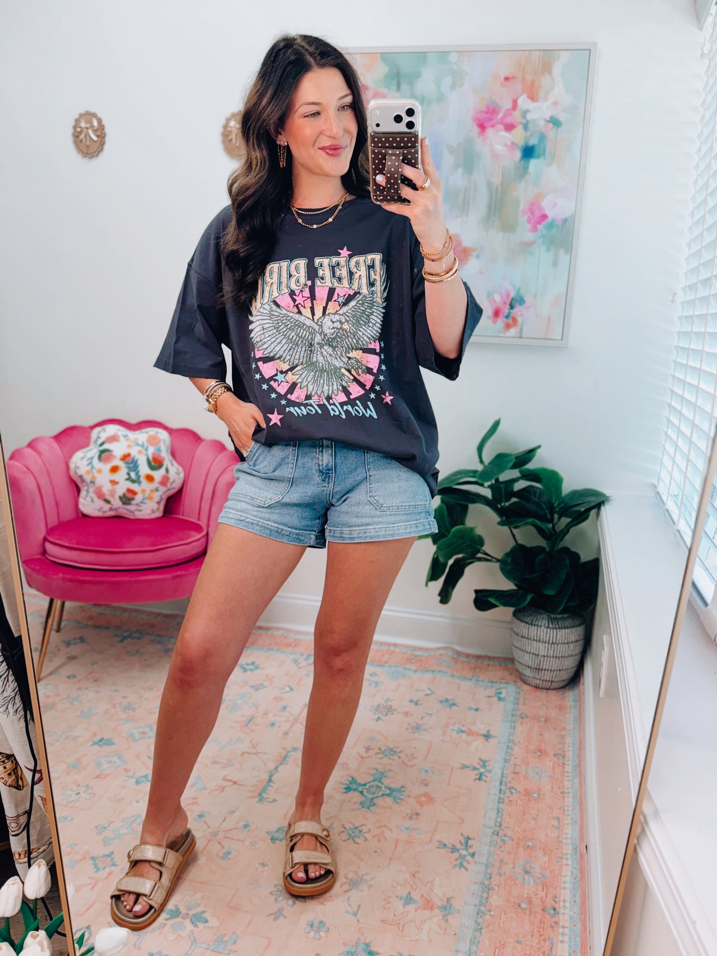 Free Bird Oversized Graphic Tee