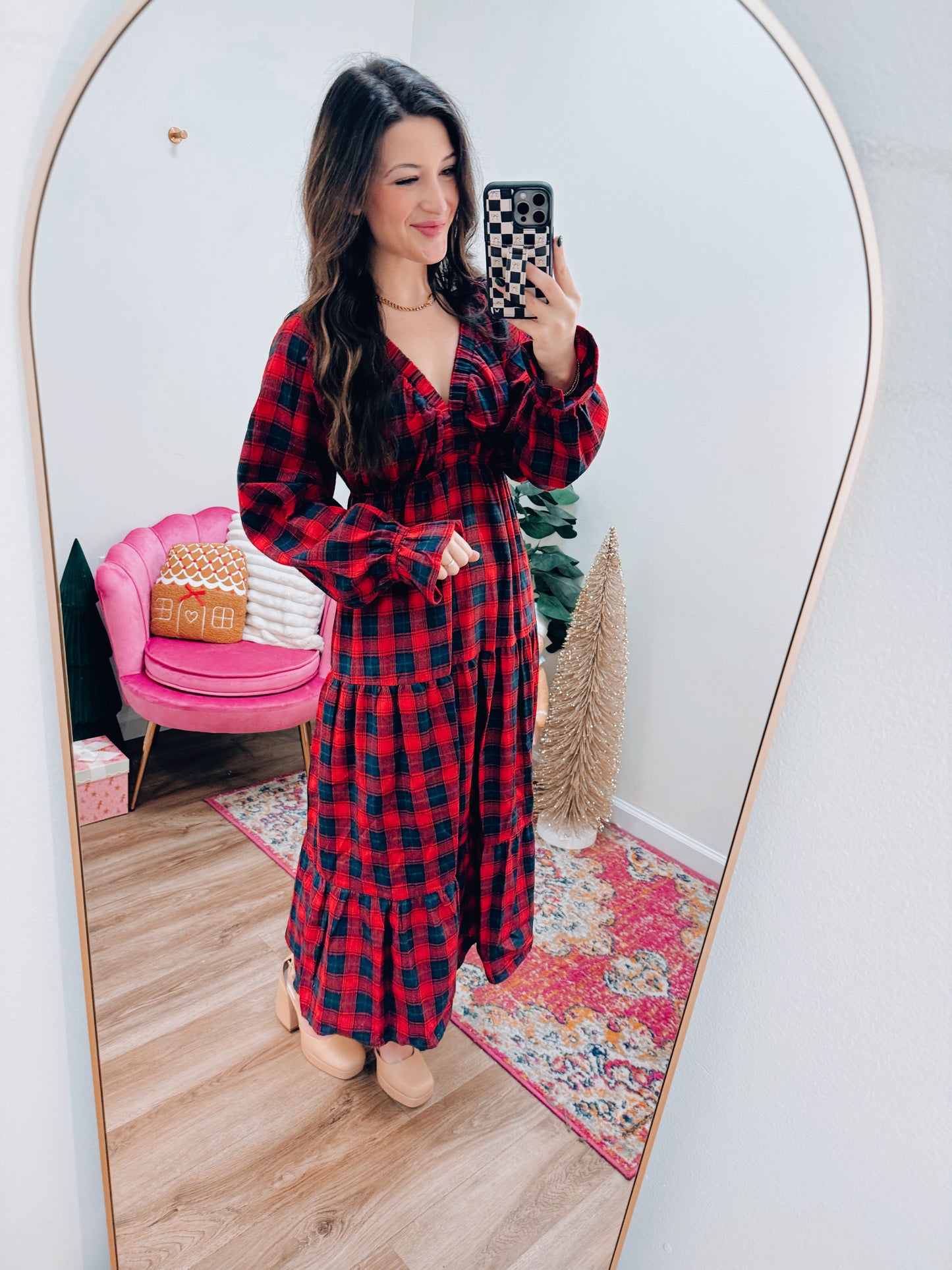 Christmas Plaid Maxi - Red