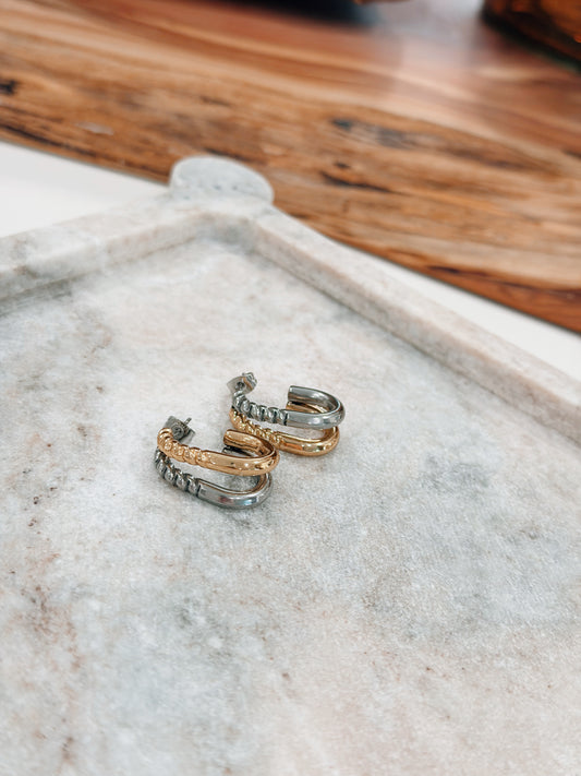 Paige Two-Tone Half Twist Earrings