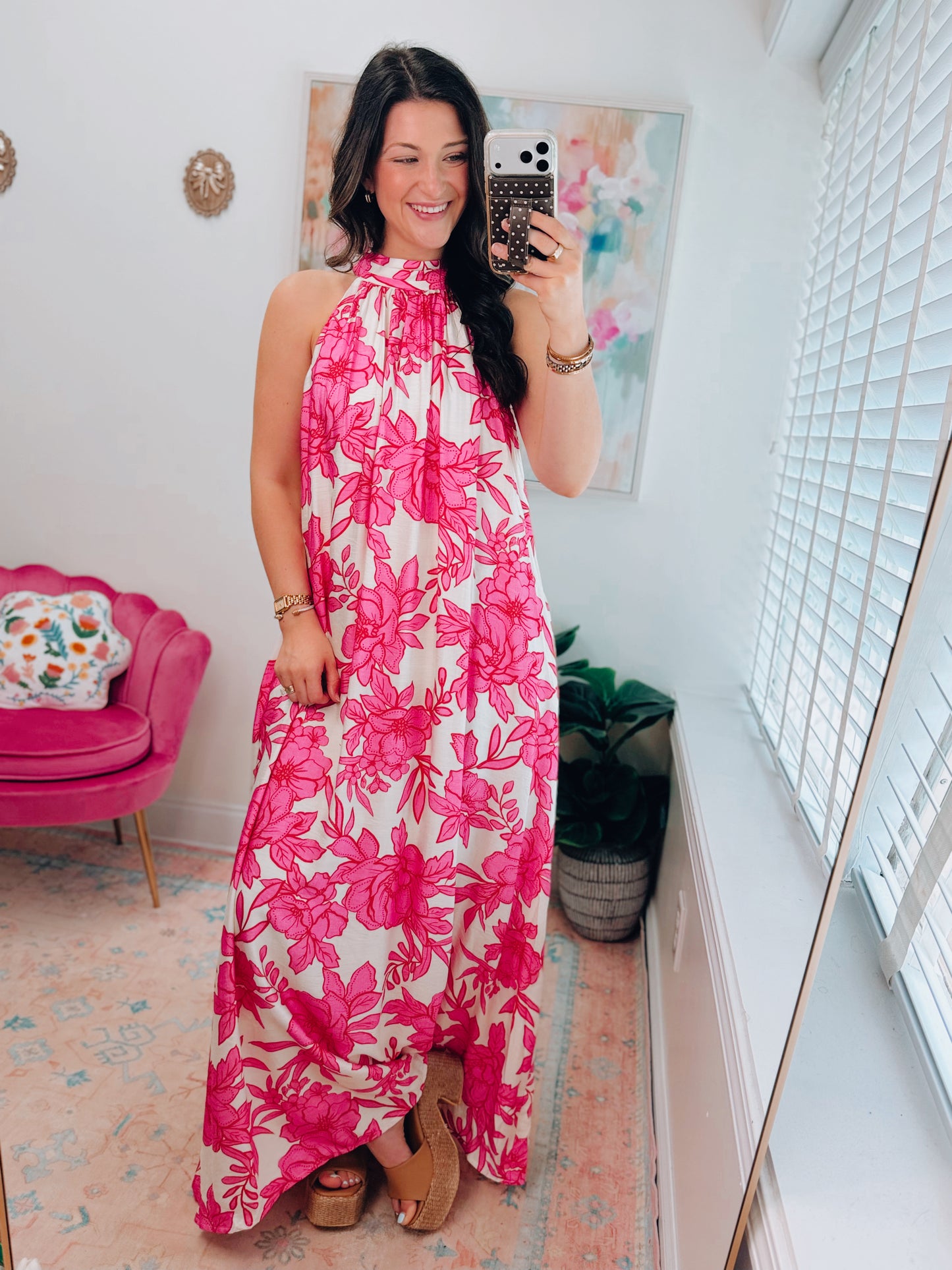 Bloom in Tropics Halter Maxi Dress