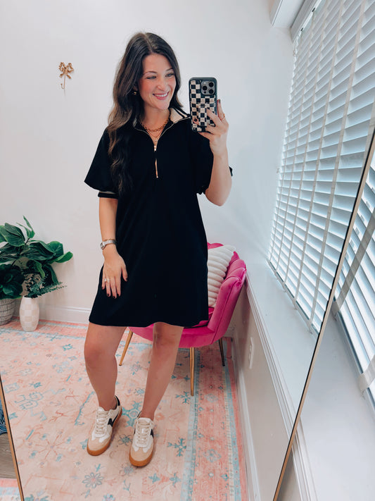 Ivy Thick Collar Block Mini Dress