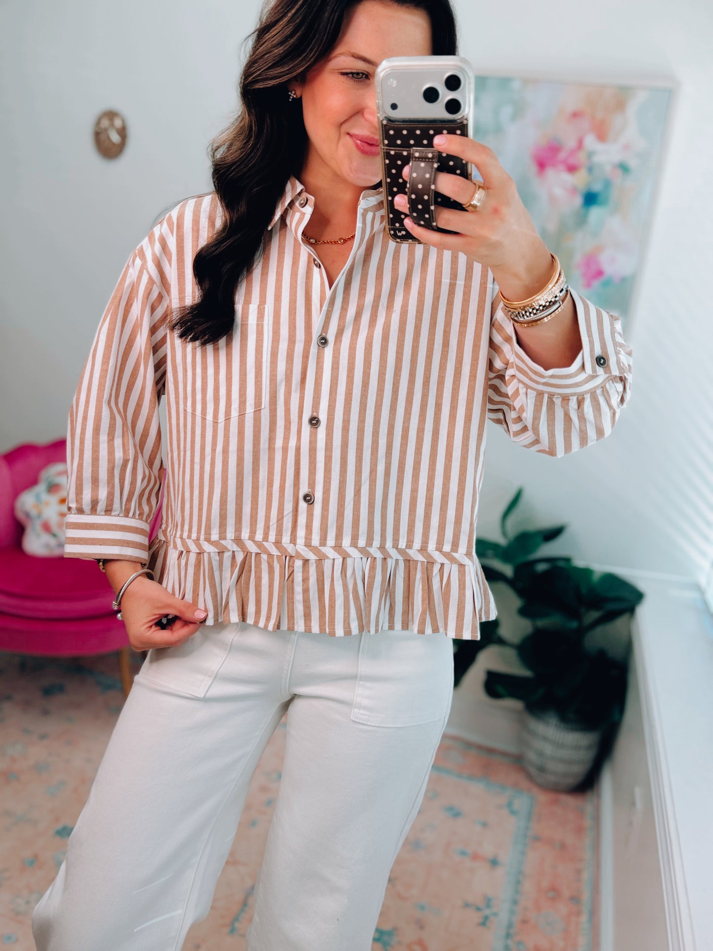 Tuape Stripe Cotton Knit Top