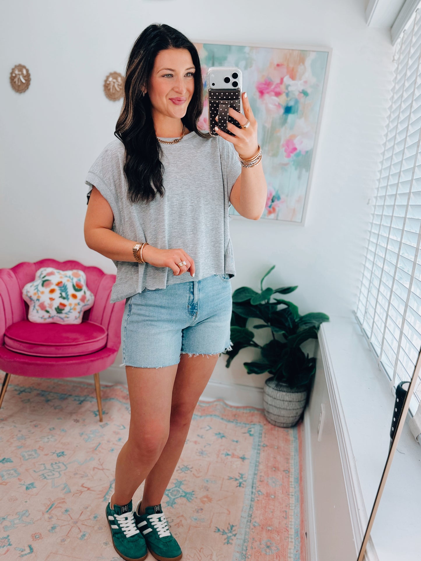 Everyday Boxy Crew Tee - Heather Gray