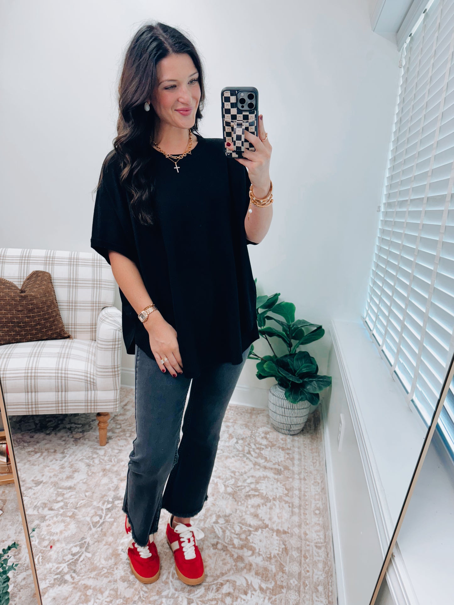 Wilder Oversized Knit Top - Black