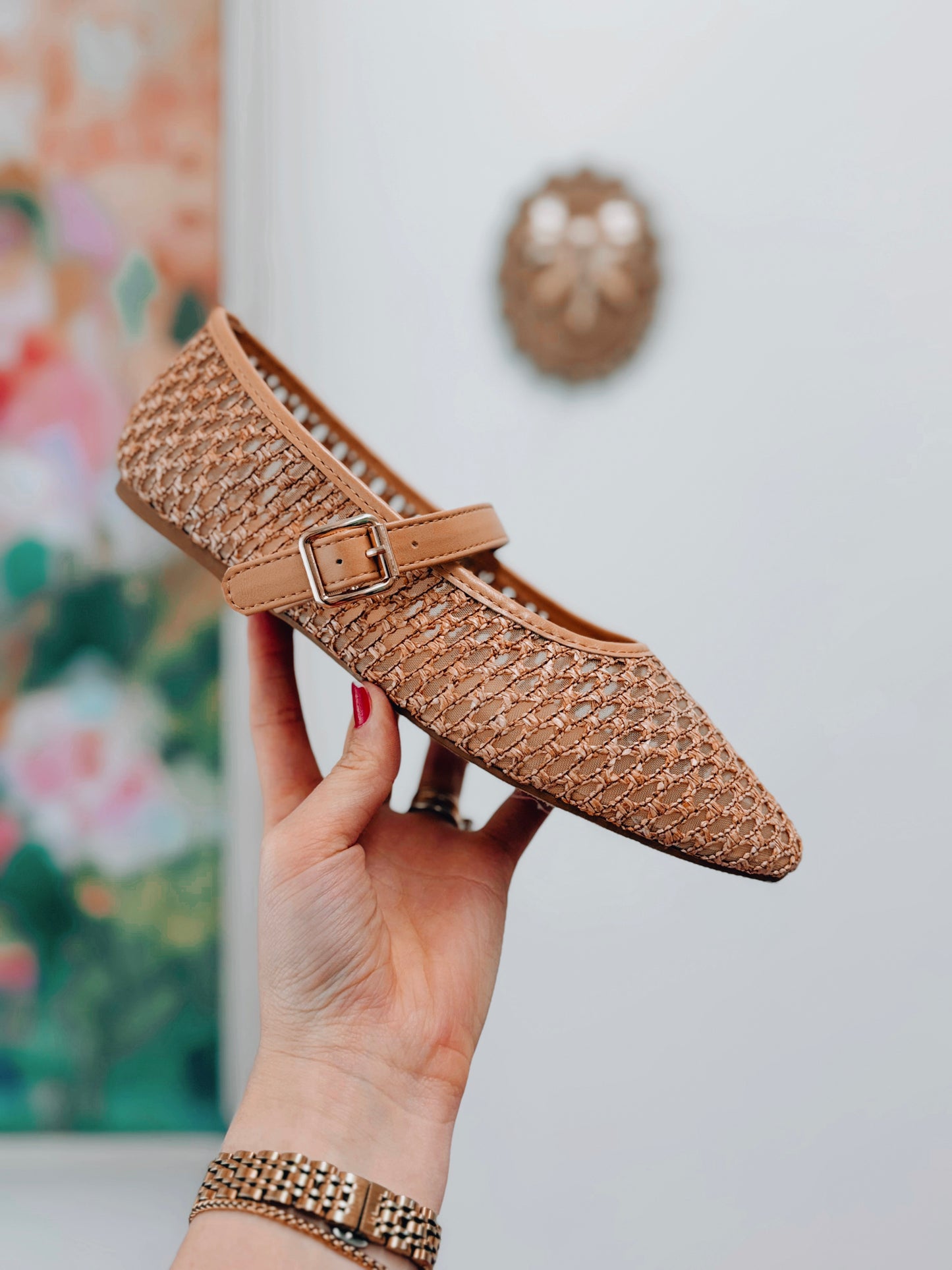Woven Knit Mary Jane Flats