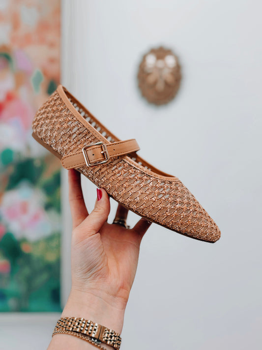 Woven Knit Mary Jane Flats