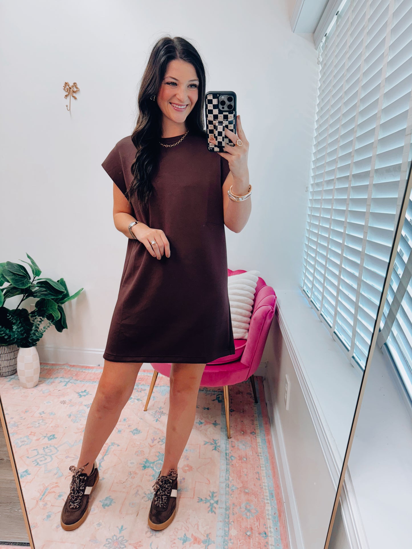 Lennox Comfort Mini Dress - Brown