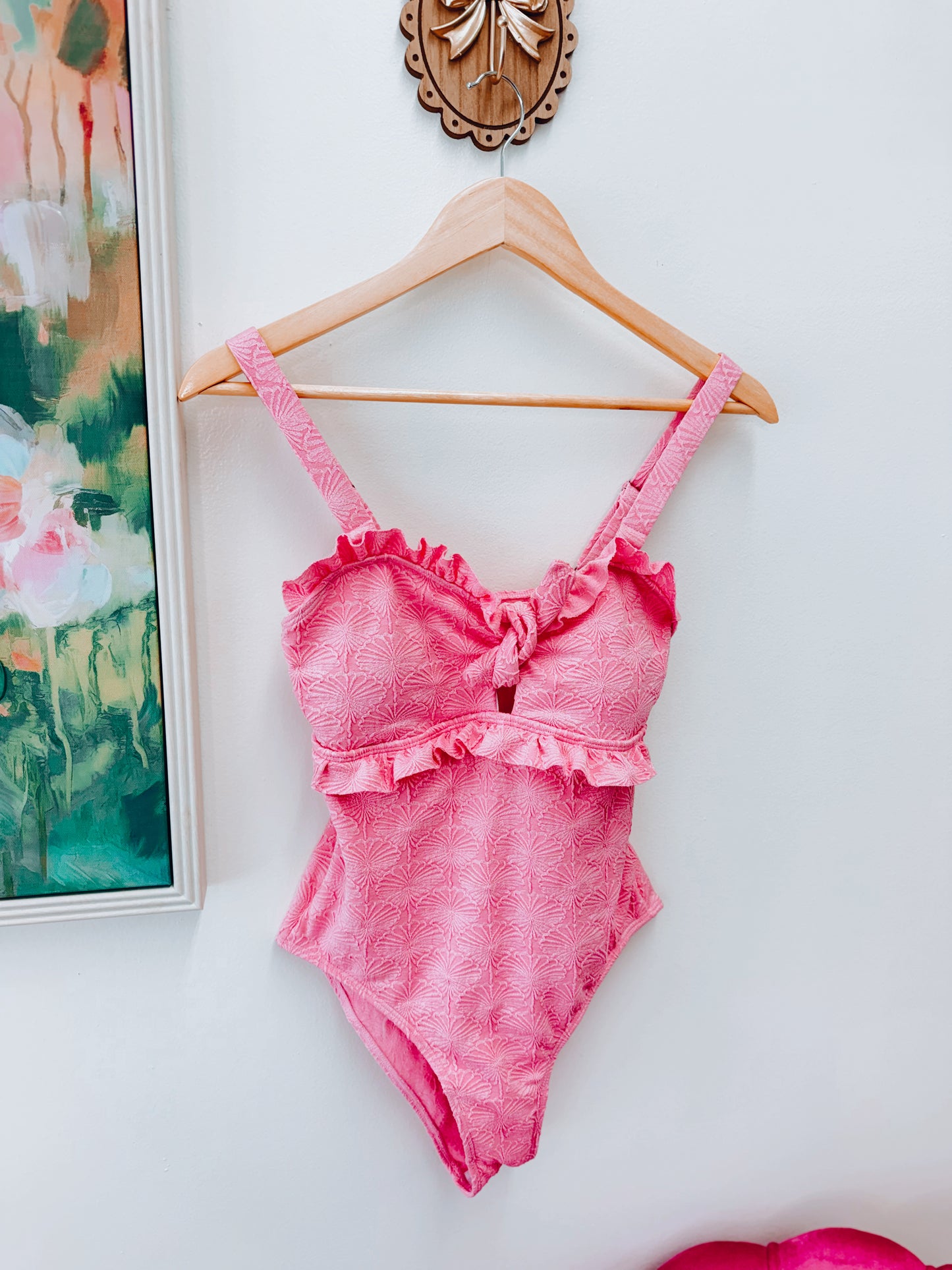 Sunkissed Pink Textured One Piece Swimsuit