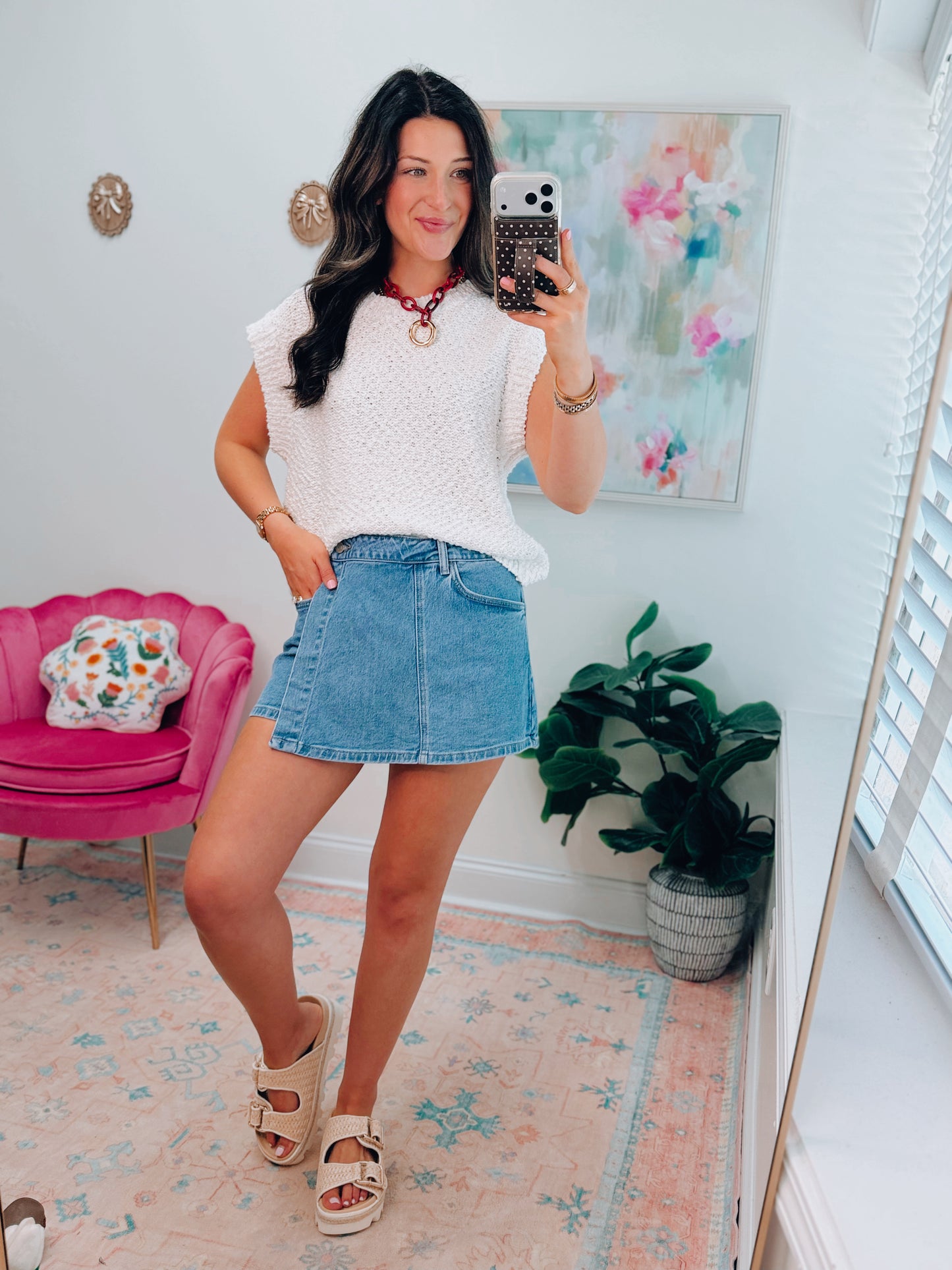 Della Denim Skort