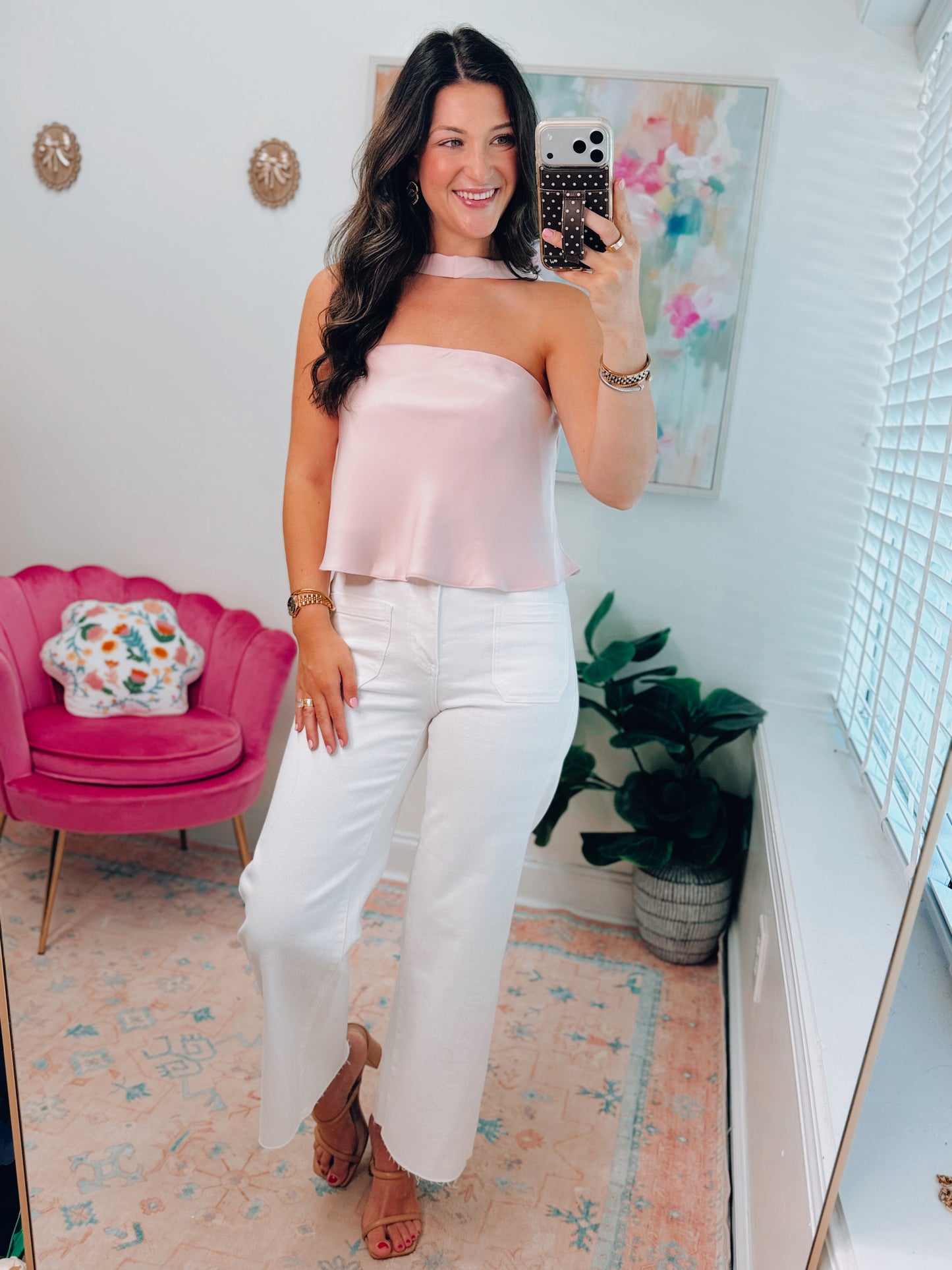 Strapless Satin Neck Scarf Top