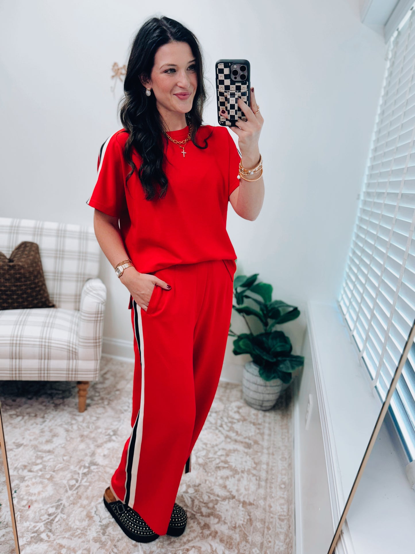 GAMEDAY Red Stripe Pants Set