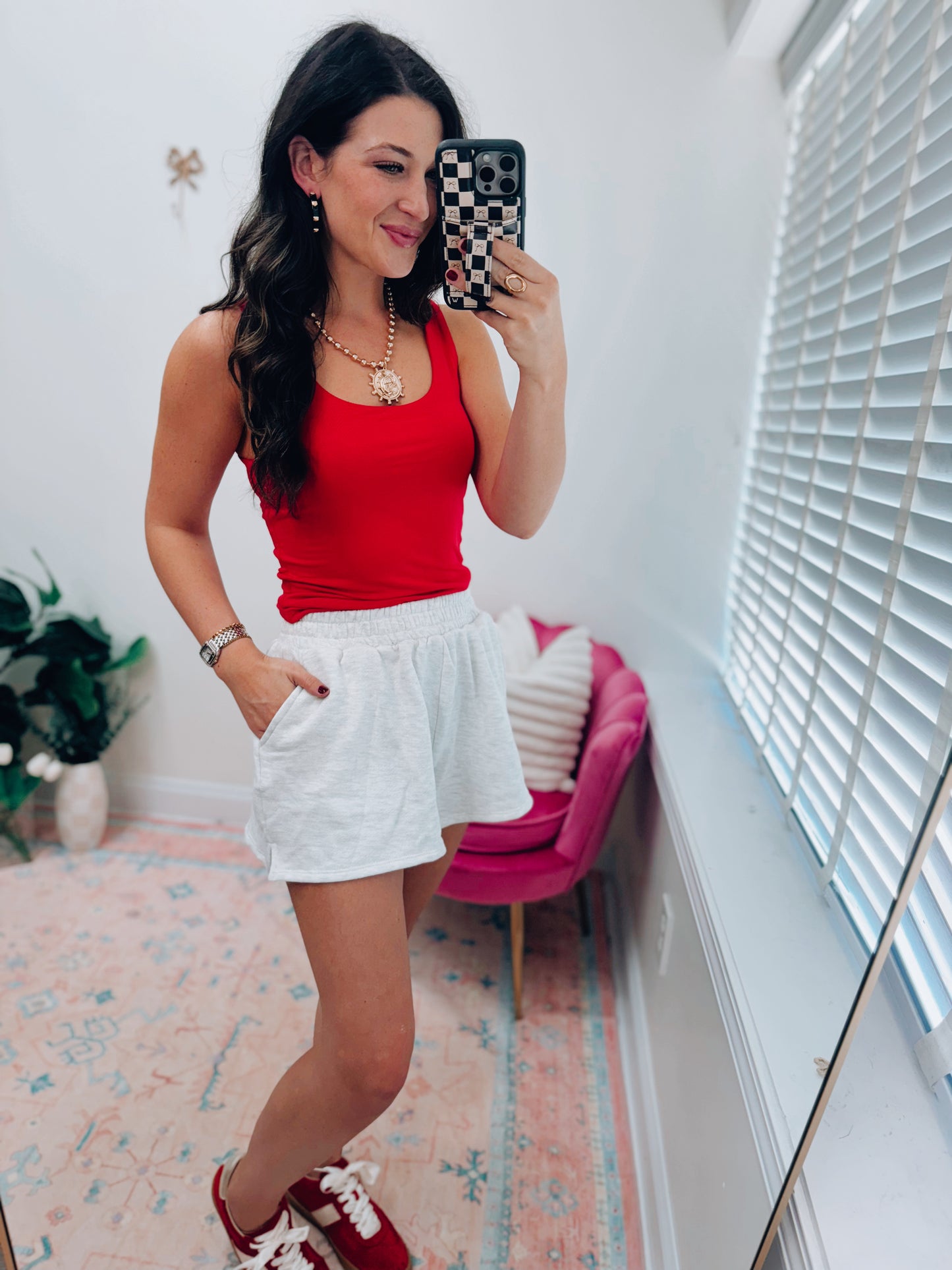 Heather Gray Side Pocket Terry Shorts