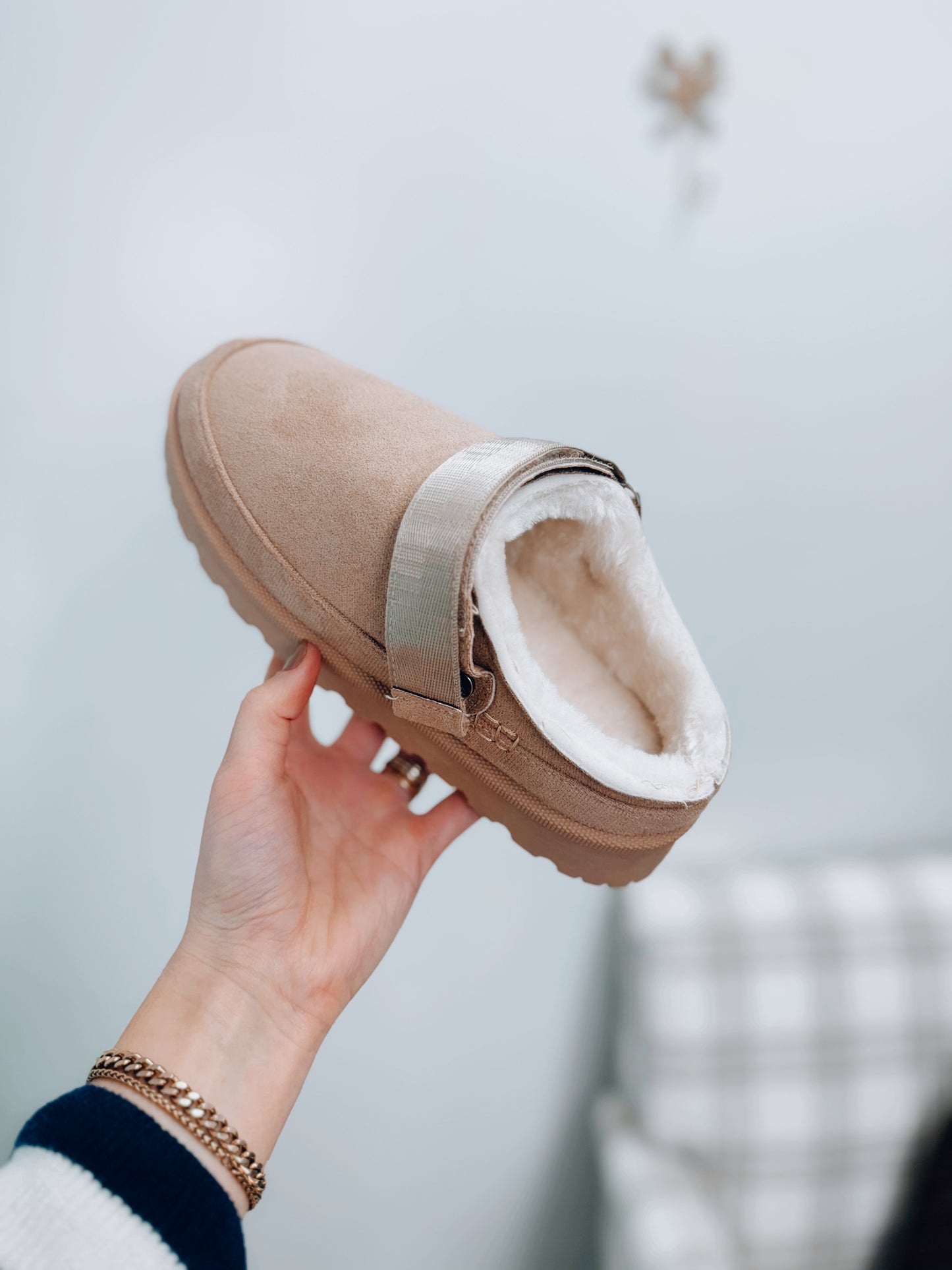 Golden Suede Slipper Clogs