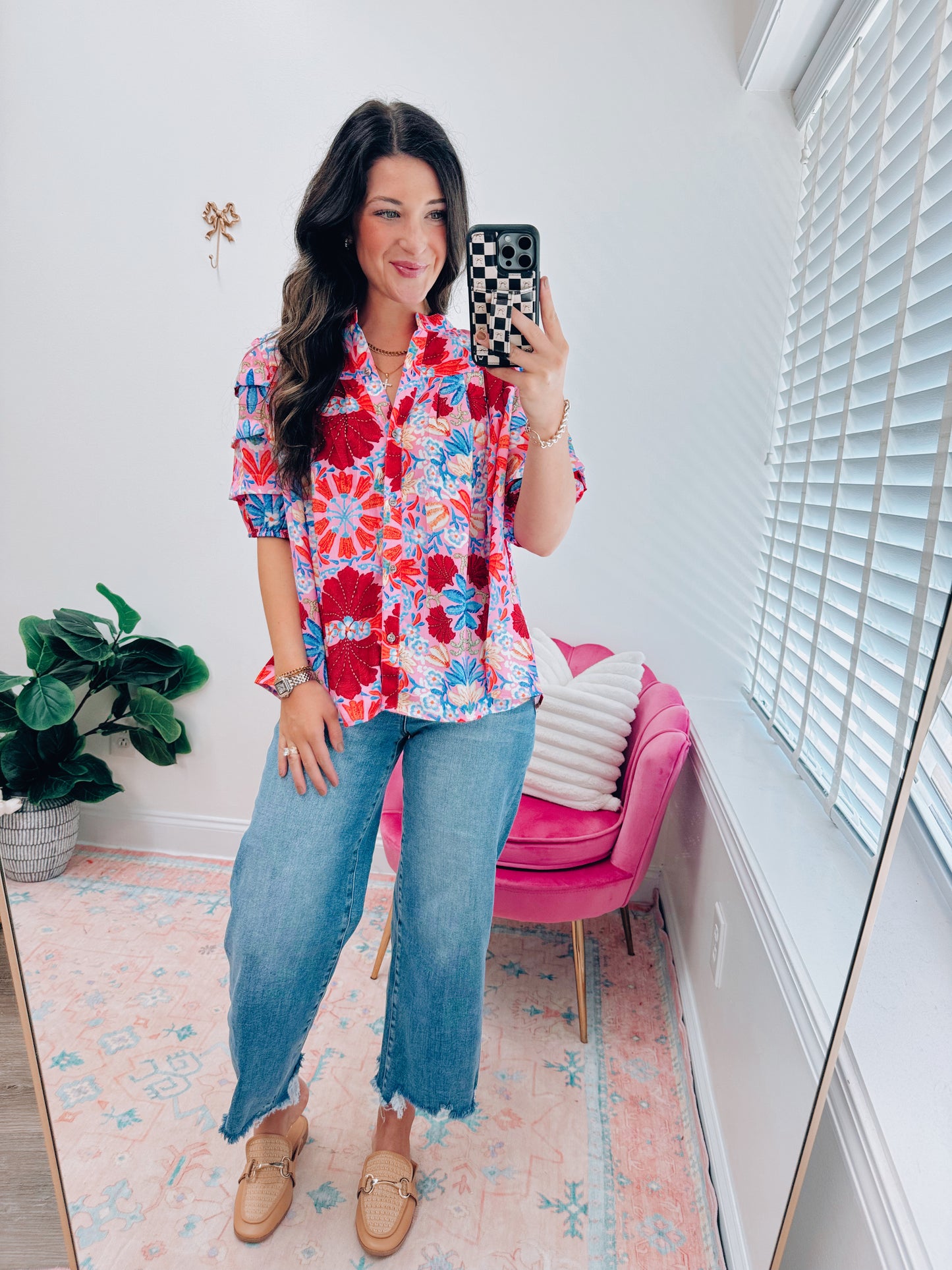 Betty Pleated Floral Top