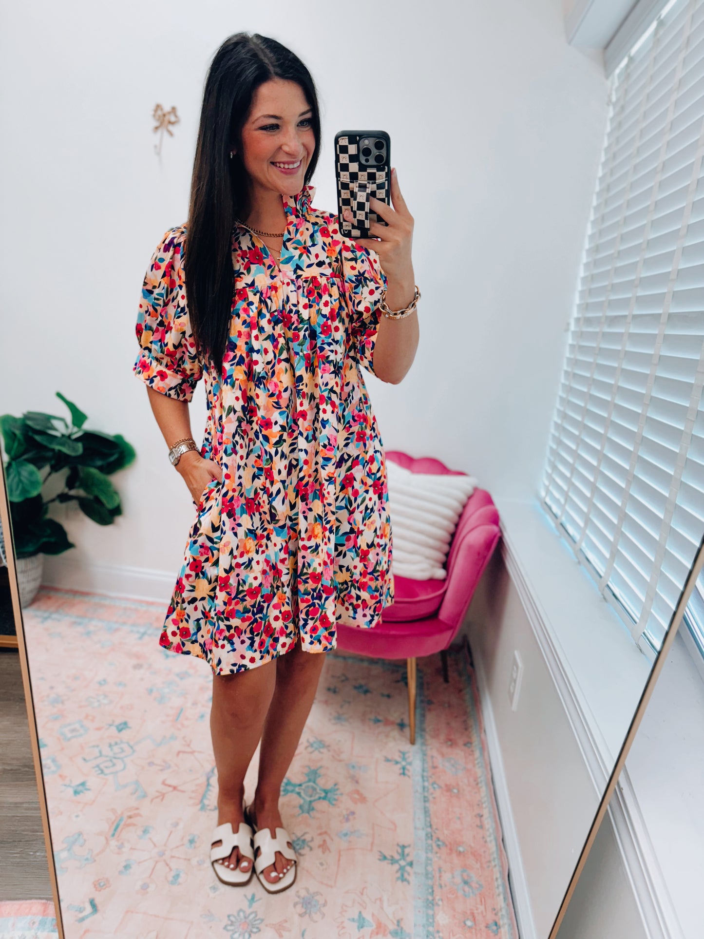 Color Mix Mini Dress