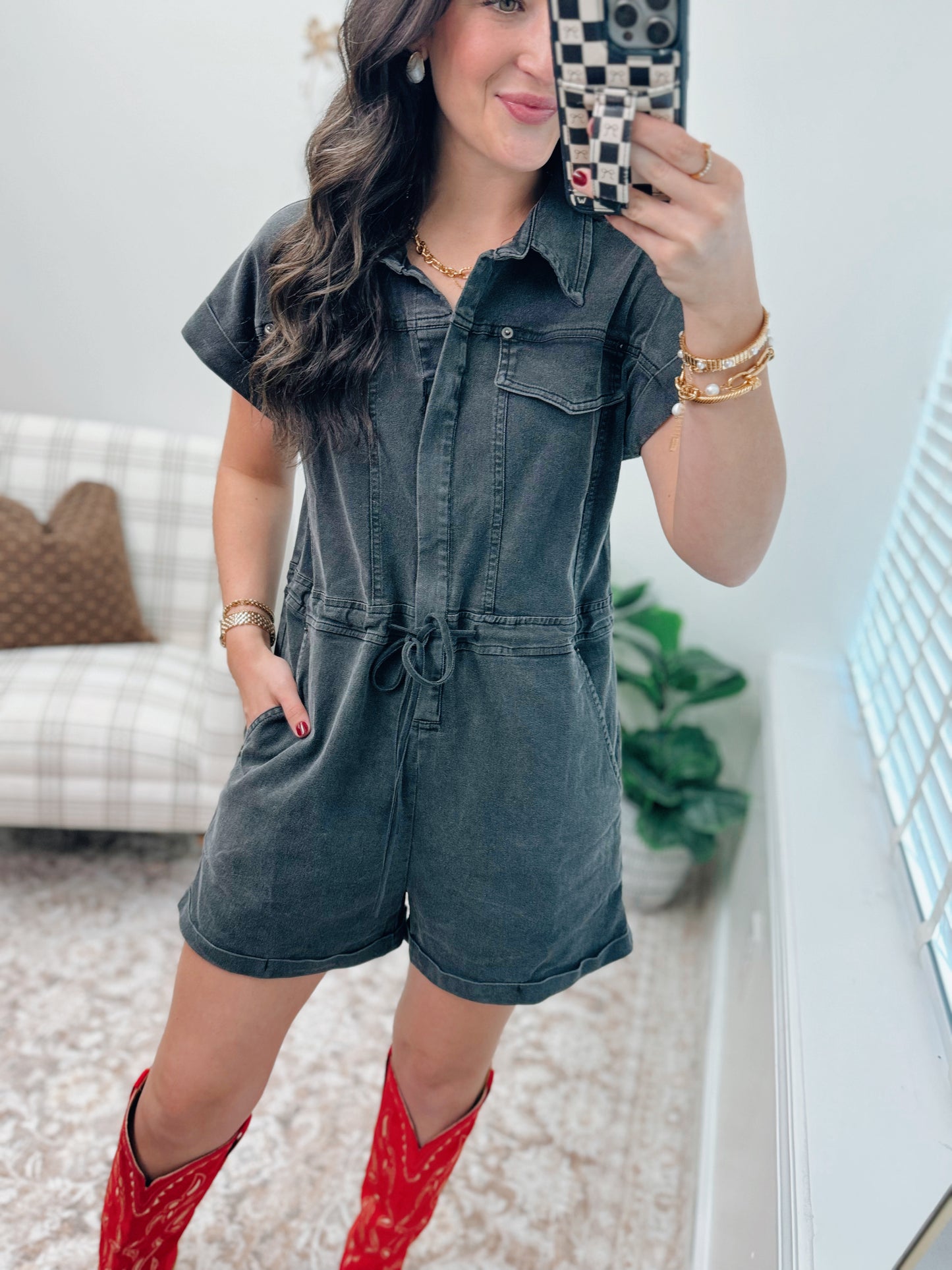 Reese Vintage Denim Romper