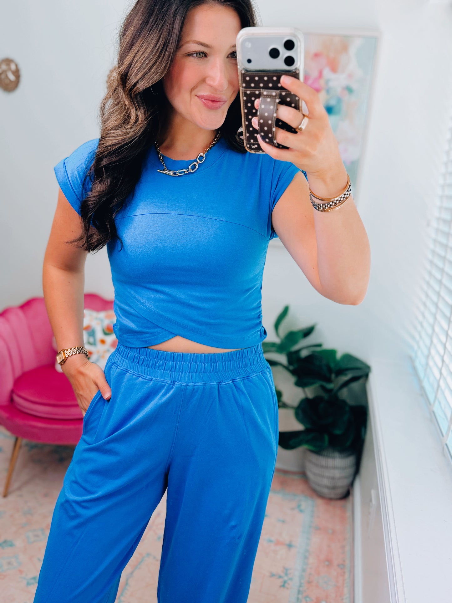 Ocean Blue Crossover Pants Set