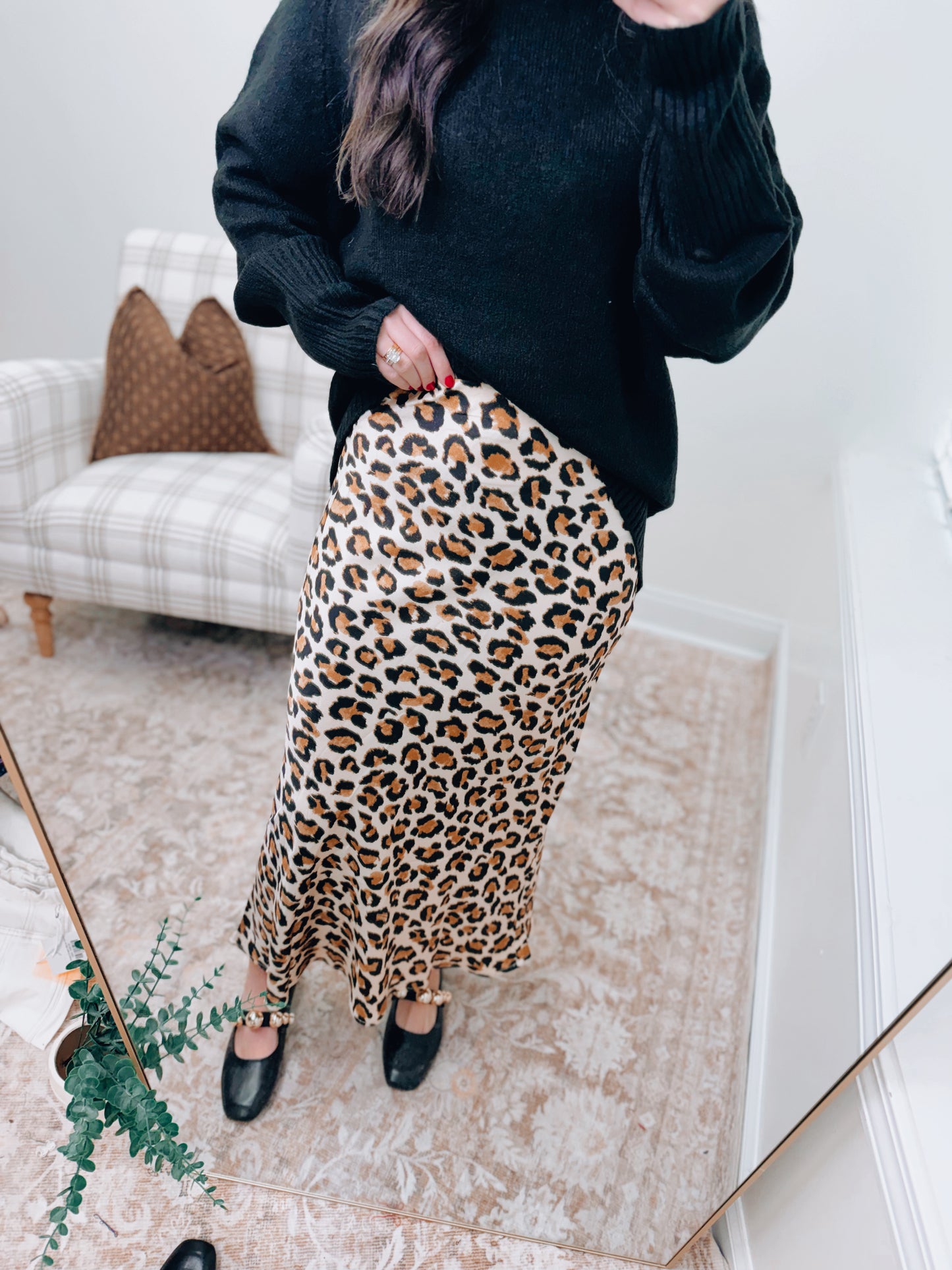 Veda Leopard Midi Skirt