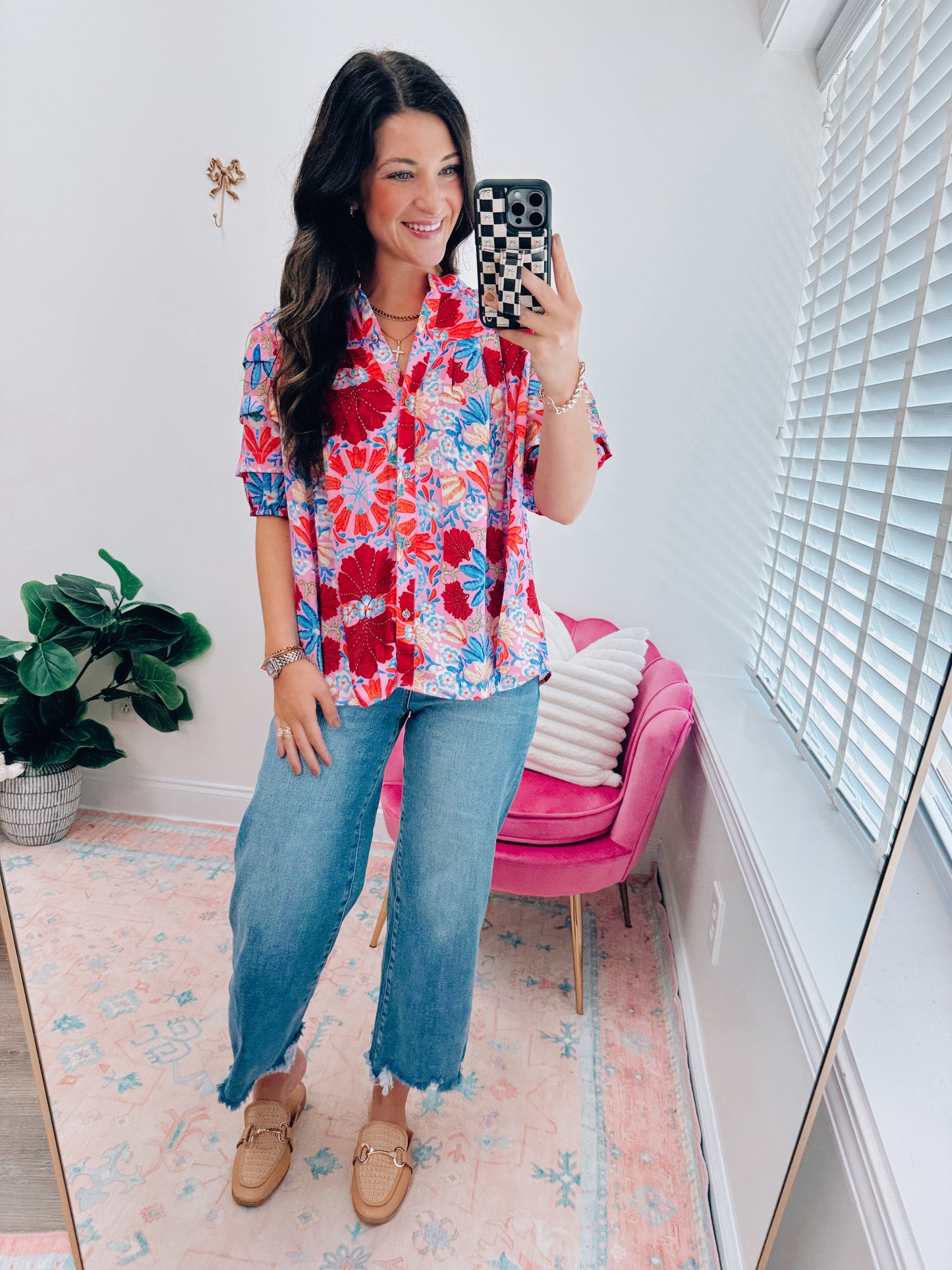 Betty Pleated Floral Top