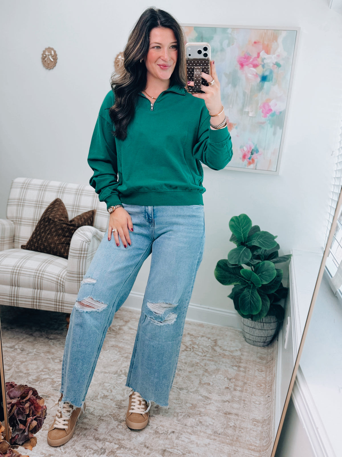 DOORBUSTER Half Zip Pullover - Green