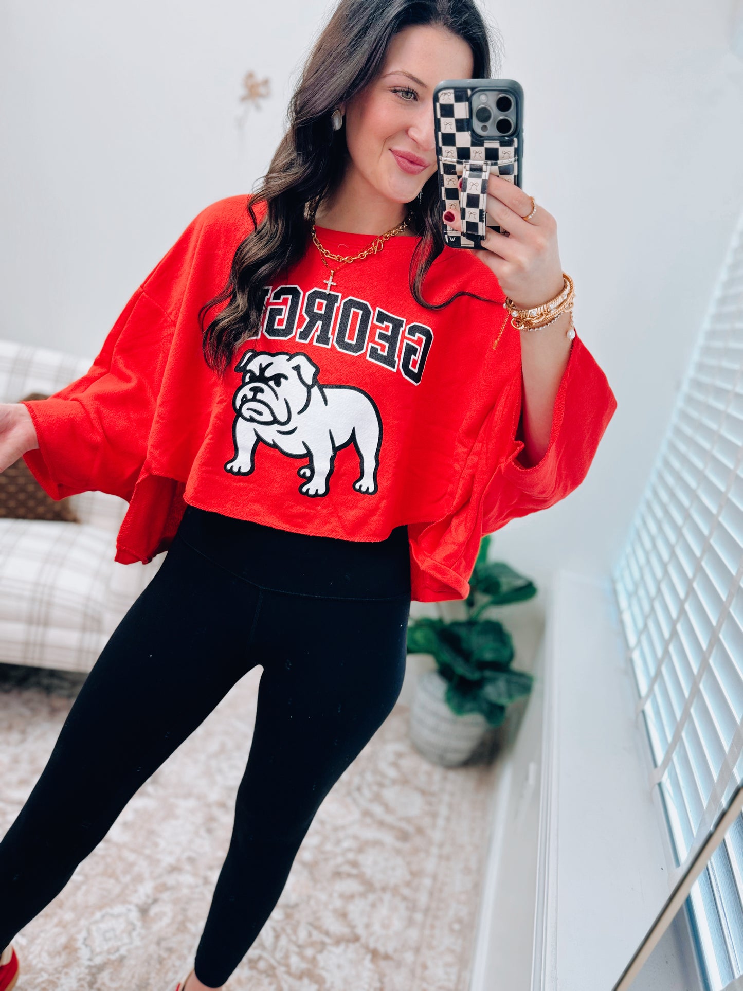 Georgia BULLDOG Cropped Dolman Top