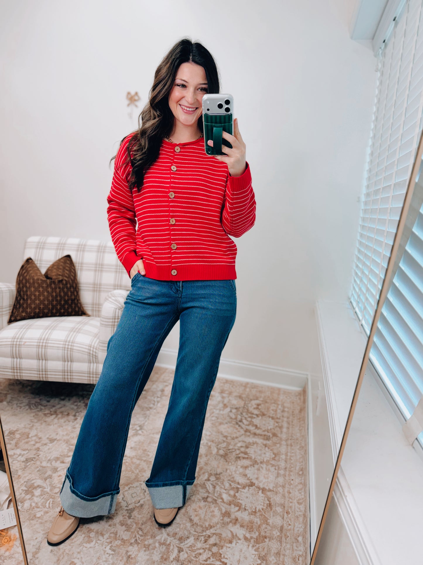 Heartbreaker Striped Button Cardigan