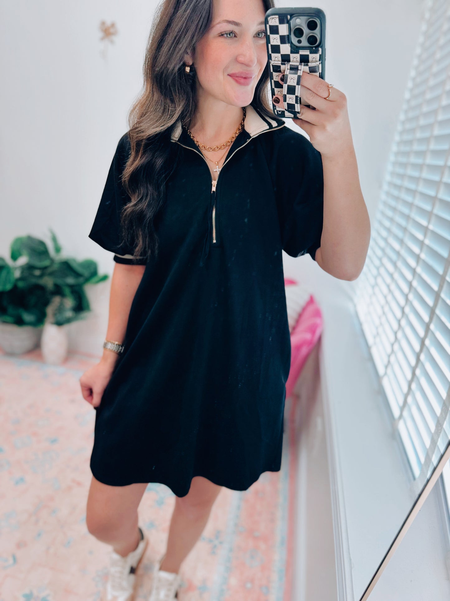 Ivy Thick Collar Block Mini Dress