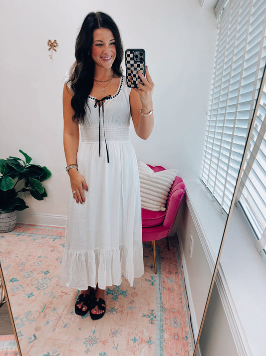 Collins Bow Tie Midi Dress