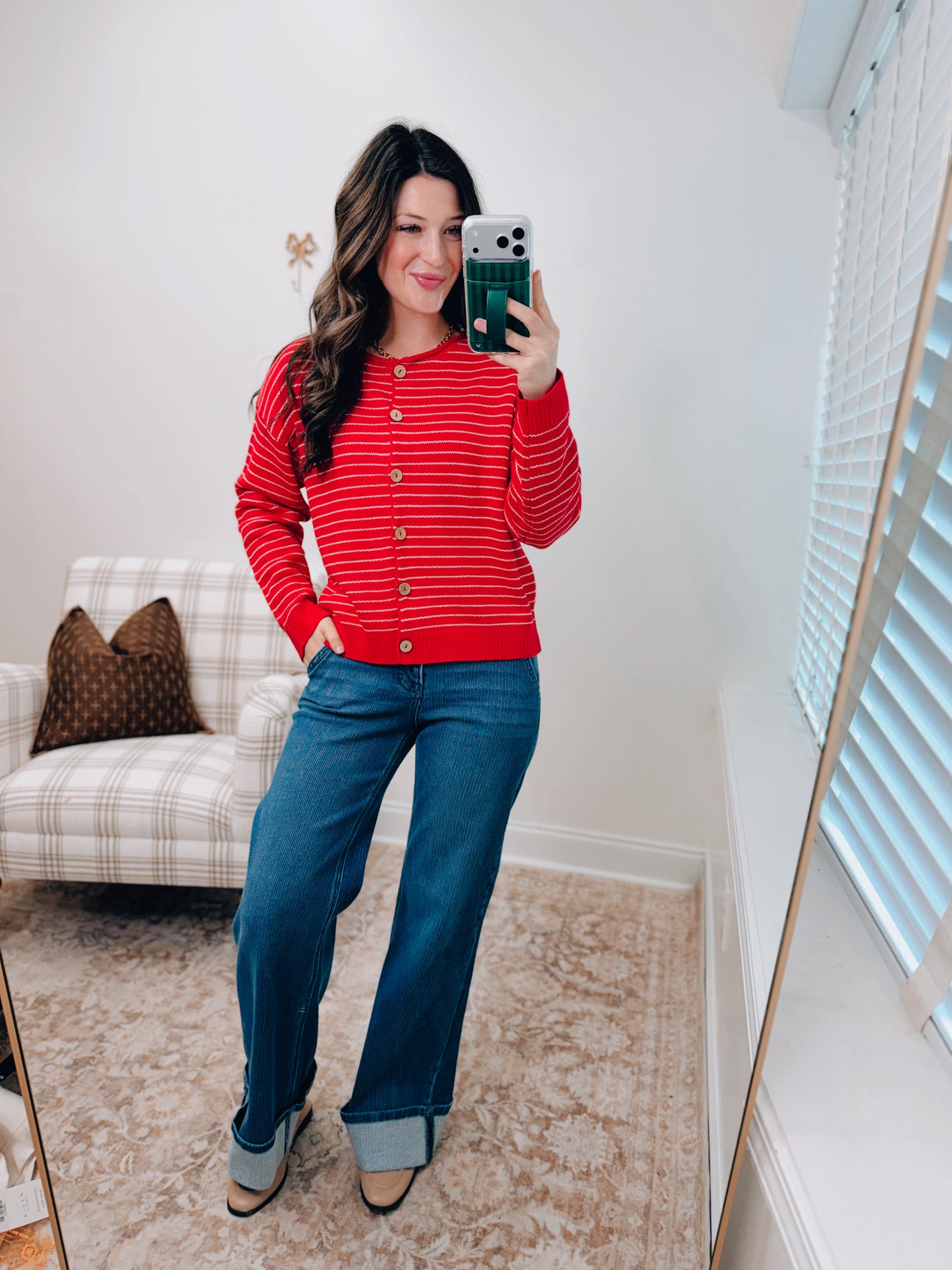 Heartbreaker Striped Button Cardigan