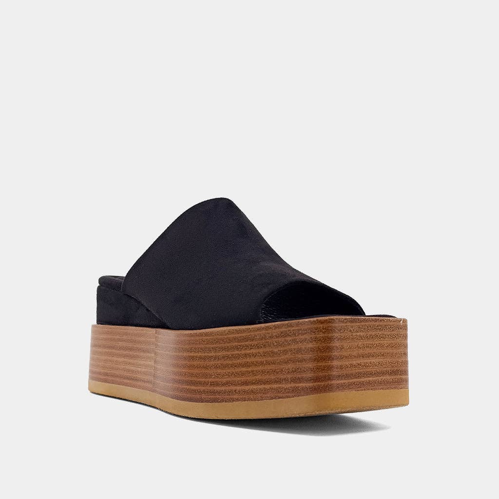 Karlie Black Suede Wedge