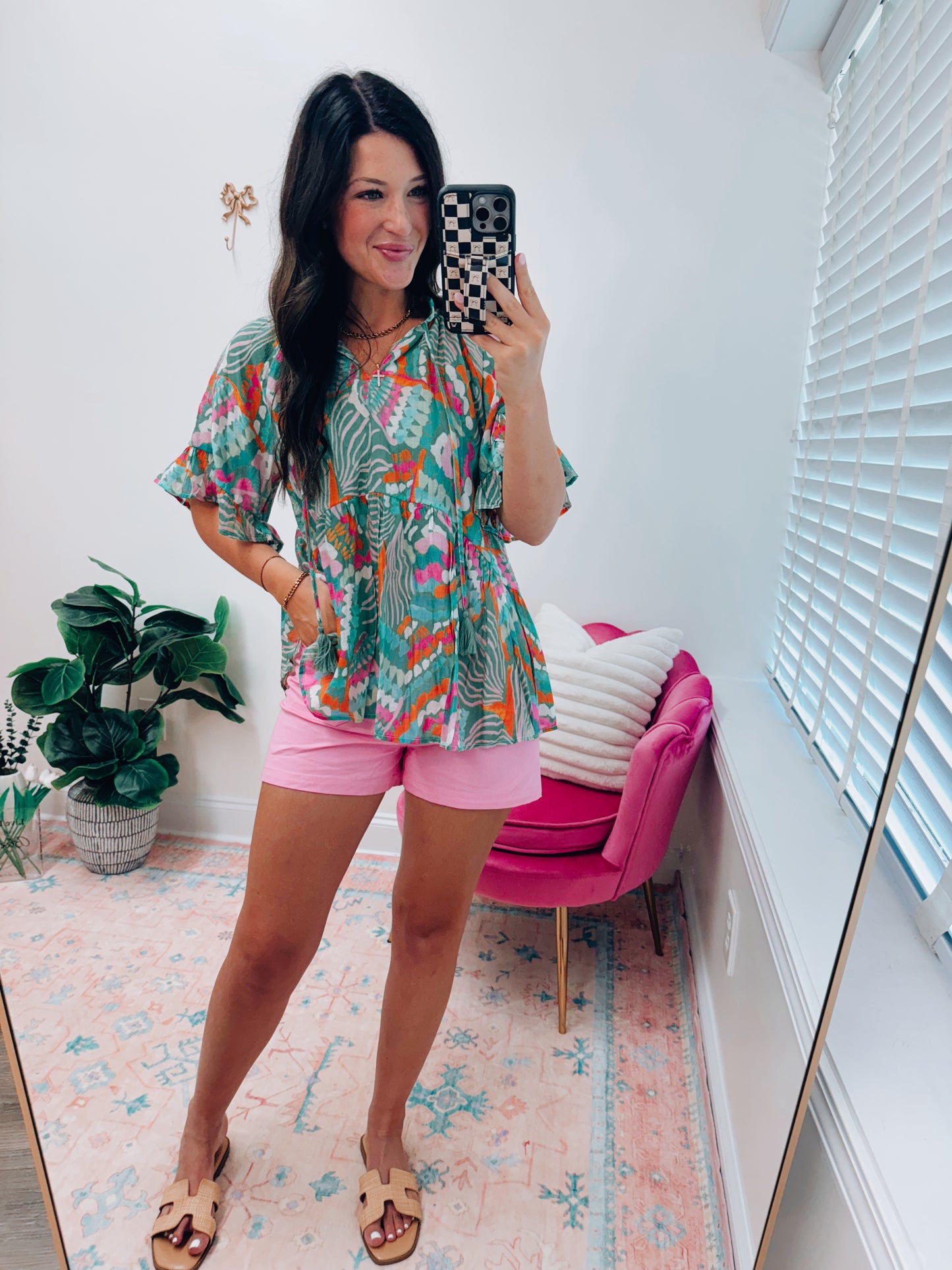 Tropics Mix Linen Top