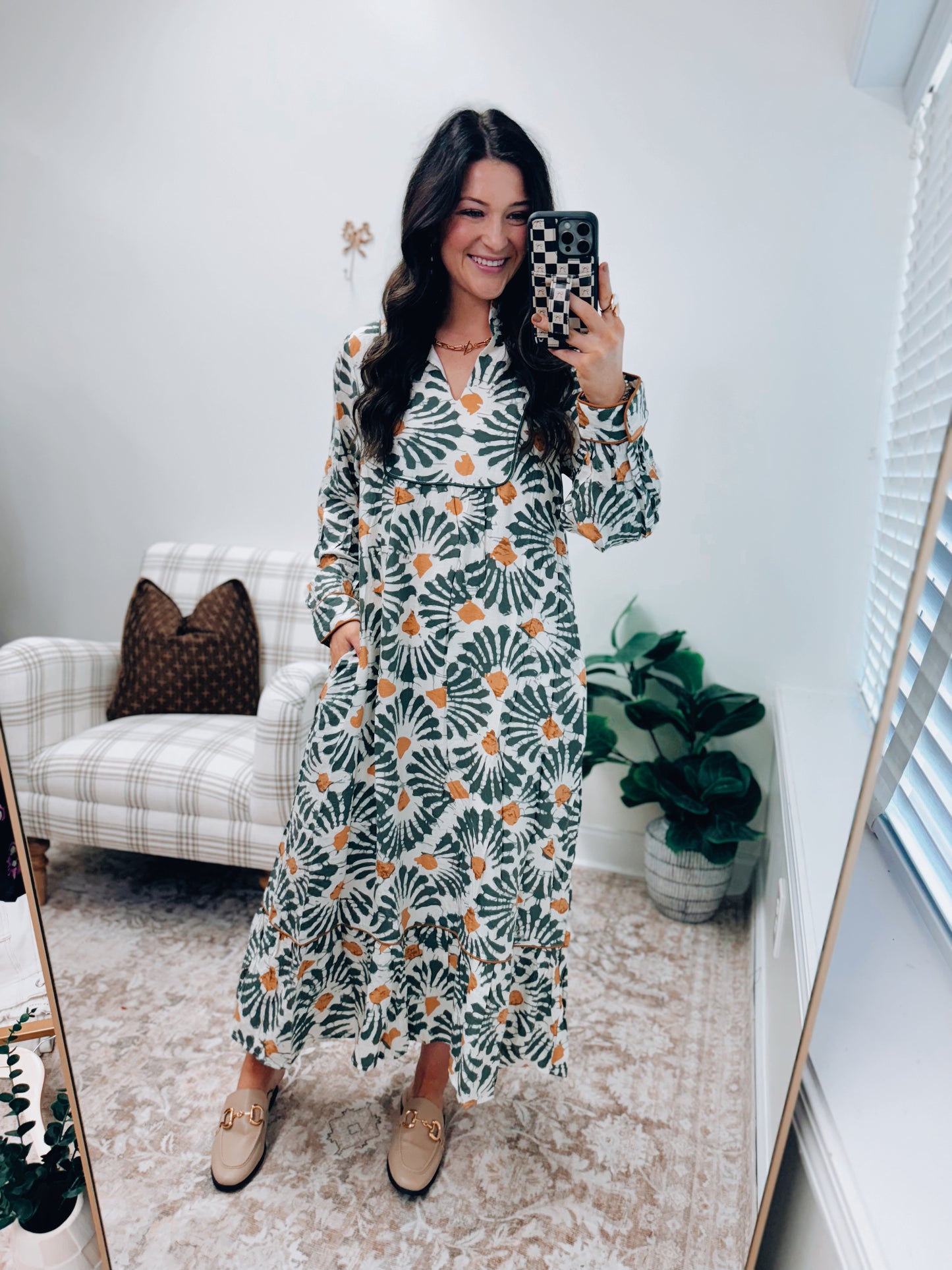 Palmer Olive Mixi Midi Dress