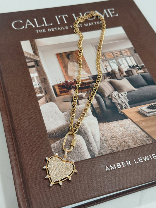 18k Gold Plated Tate Chain Heart Pendant Necklace