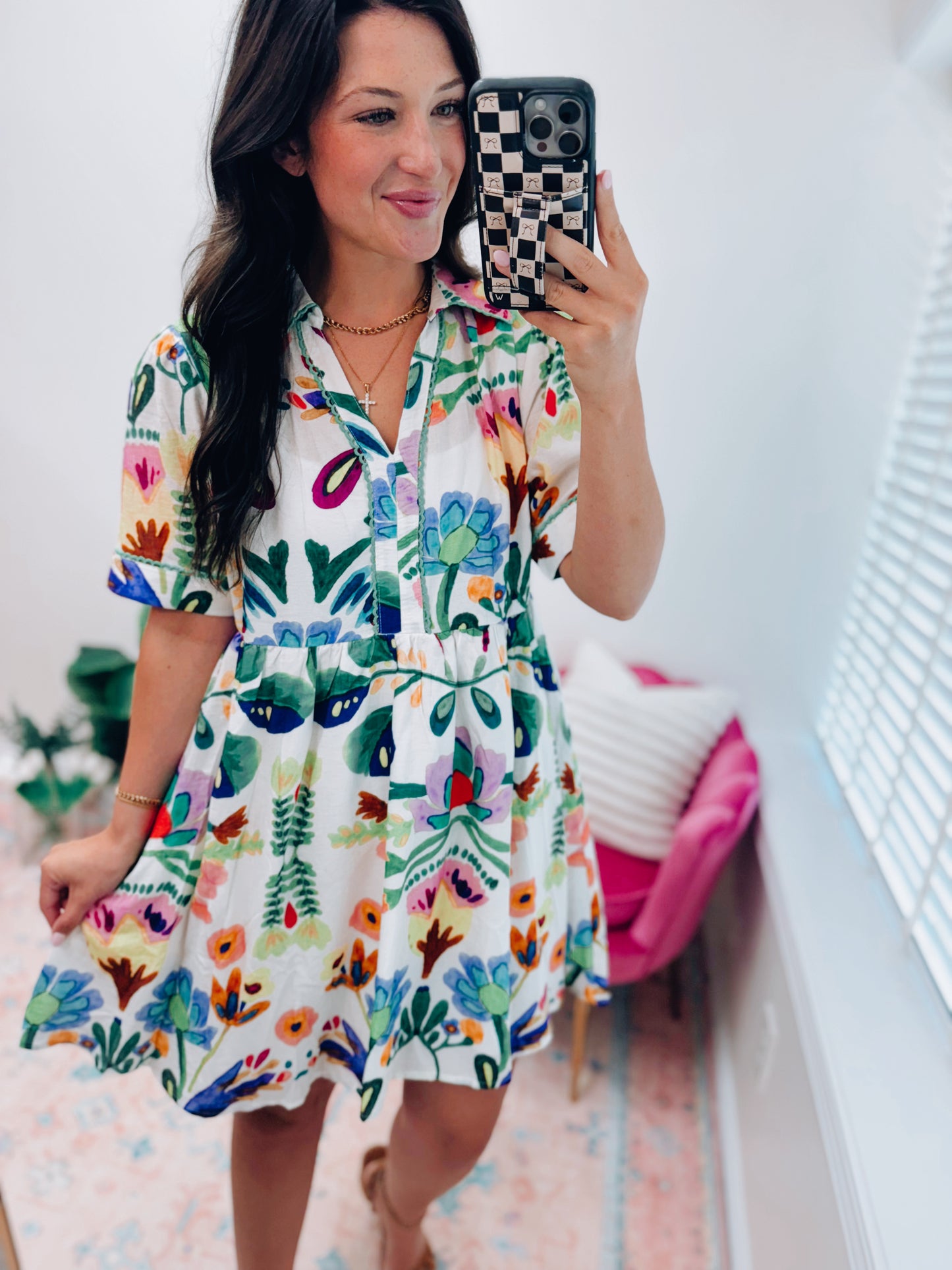 Green Royal Tropics Mini Dress