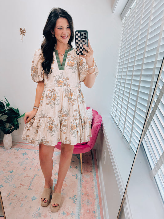 Emerson Ecru Floral Mini Dress