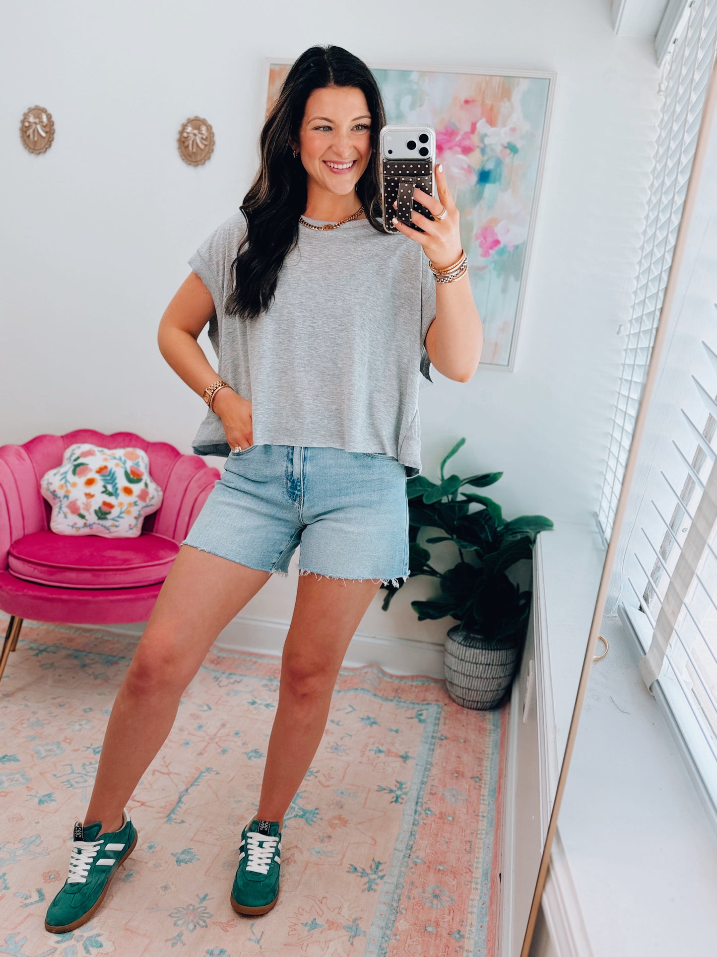 Everyday Boxy Crew Tee - Heather Gray