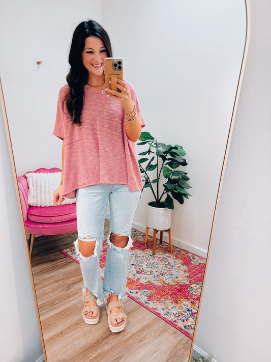 Arlo Knit Top - Rose