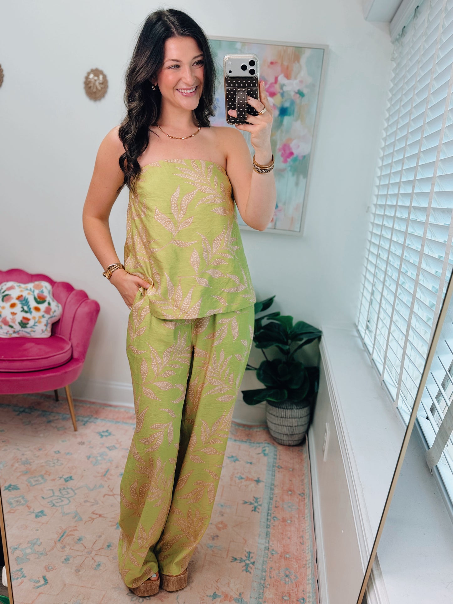 Chartreuse Tropics Top