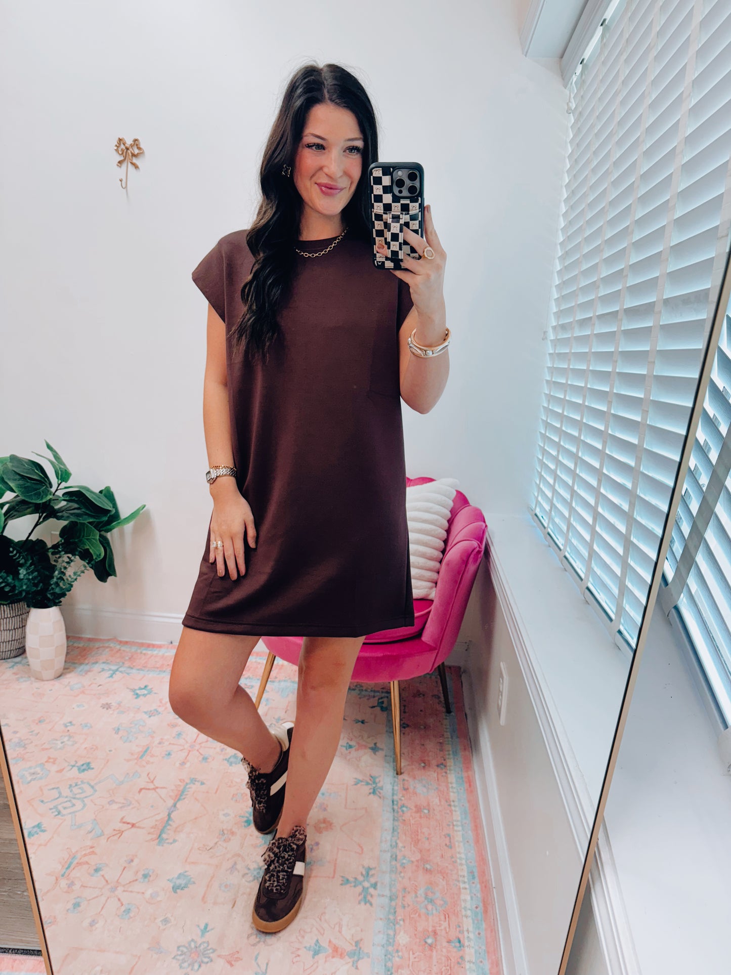 Lennox Comfort Mini Dress - Brown
