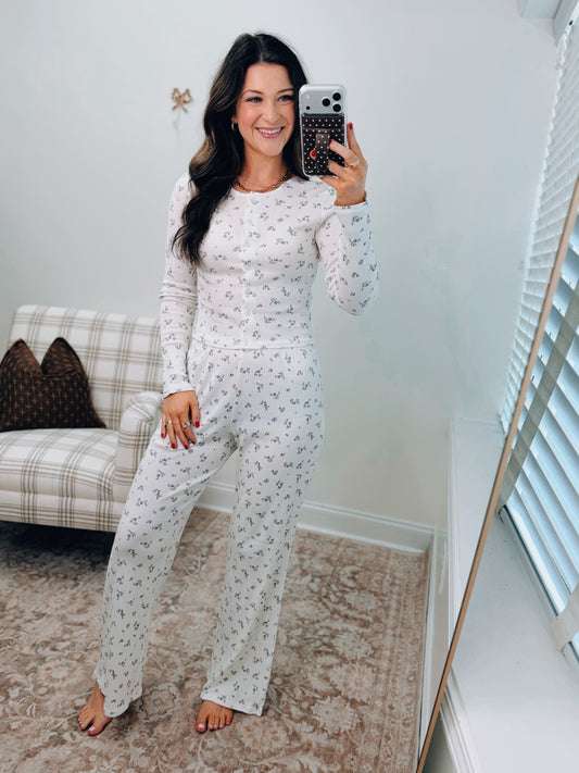 Laural Floral Cotton Lounge Sleep Set