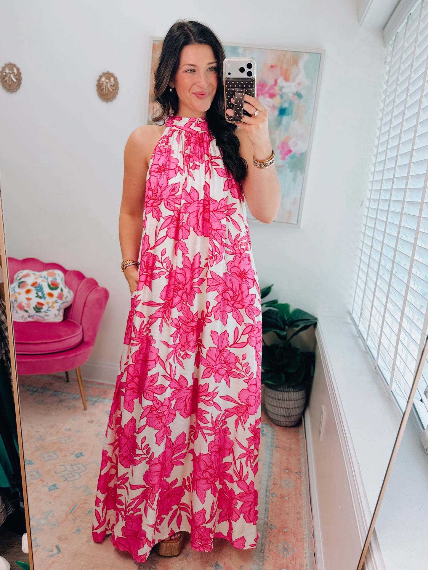 Bloom in Tropics Halter Maxi Dress